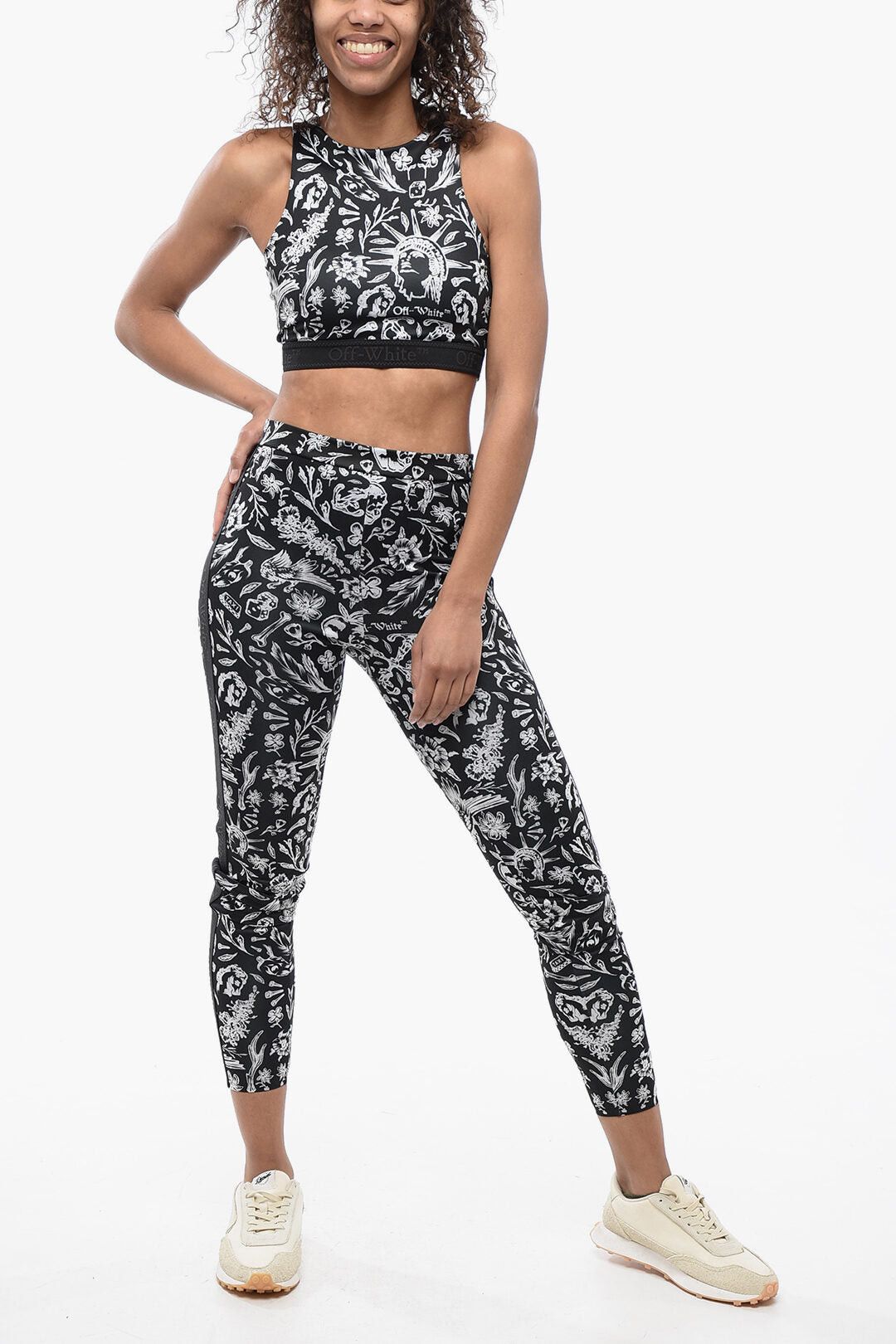 Off-White Old-School Pattern Leggings with Logo Band Size 27" / US 4 / IT 40 - 4 Thumbnail