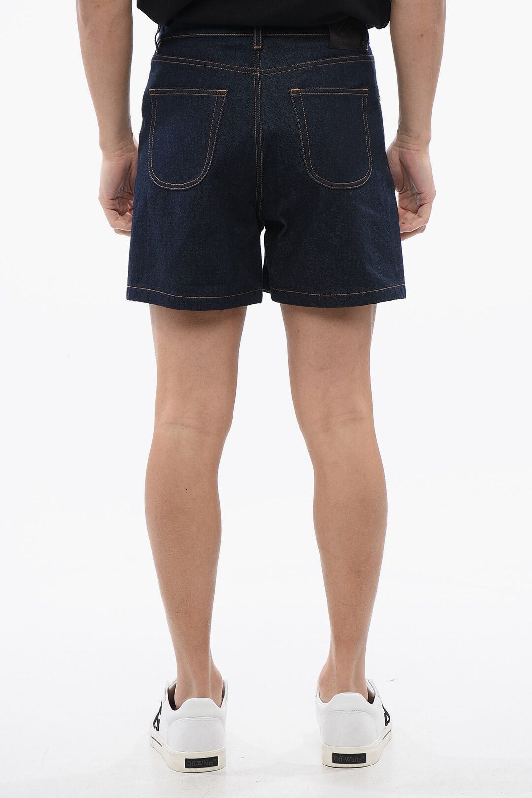 Off-White Embroidered Denim Shorts 90SLOGO Raw Wash Size US 30 / EU 46 - 2 Thumbnail