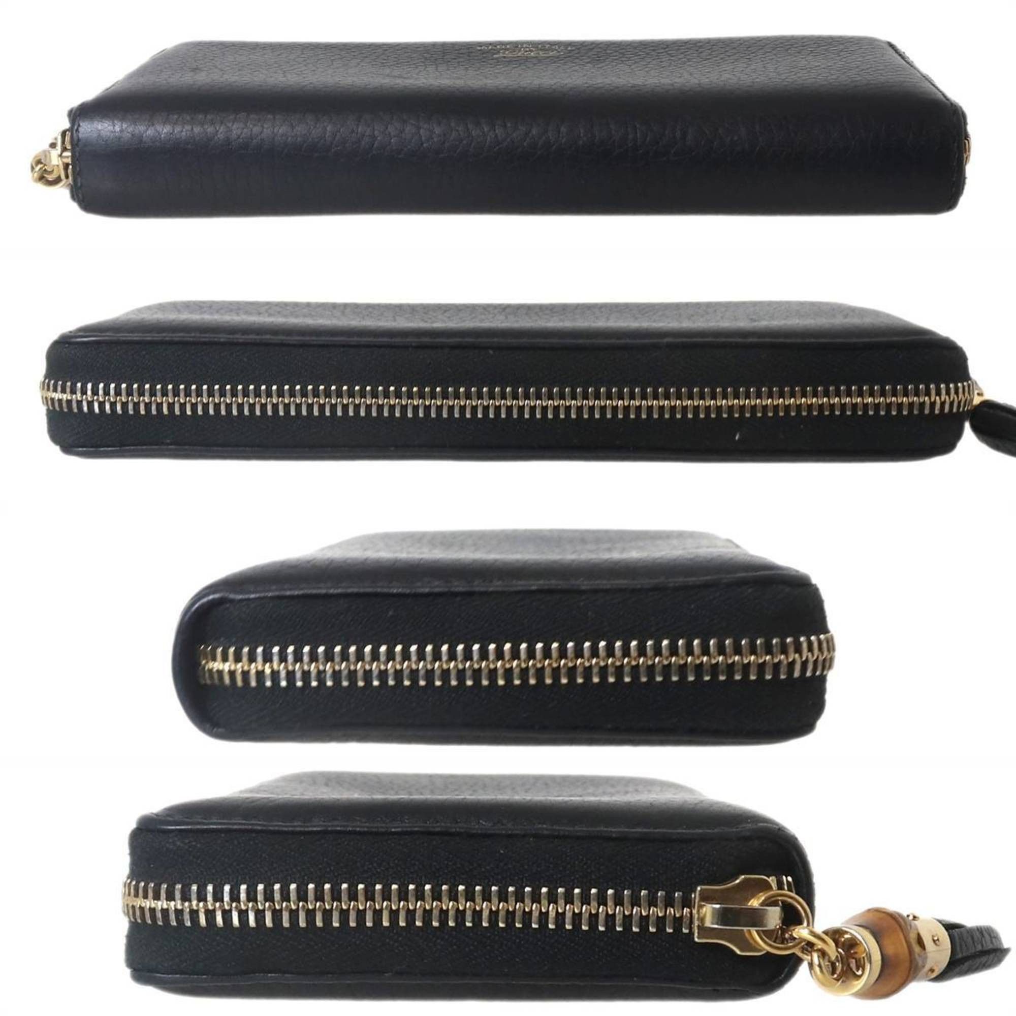 Gucci GUCCI Bamboo Round Long Wallet, Black, 496334 Size ONE SIZE - 4 Thumbnail