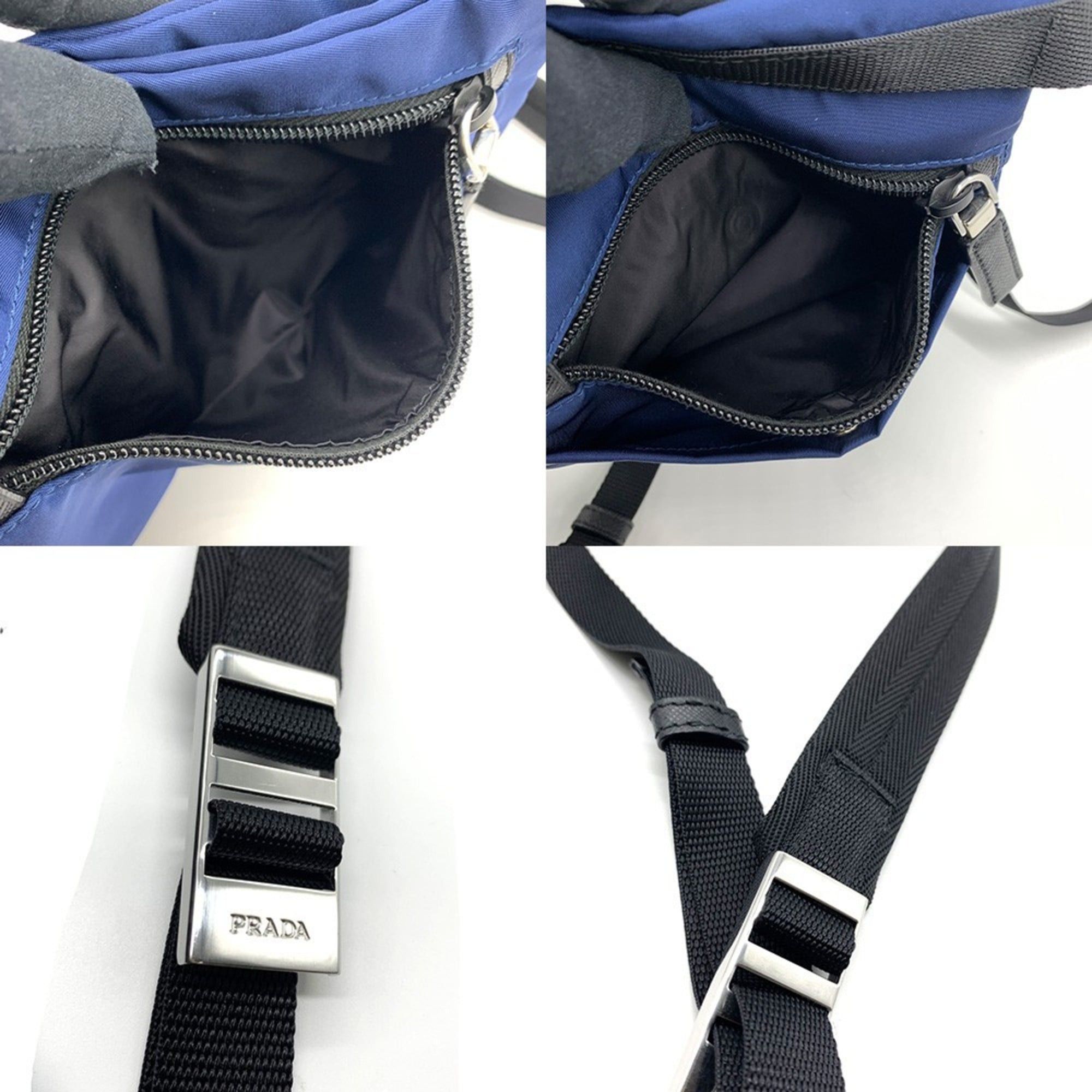 Prada Prada Nylon Triangle Shoulder Bag Blue Crossbody 2VH059 PRADA Size ONE SIZE - 5 Thumbnail