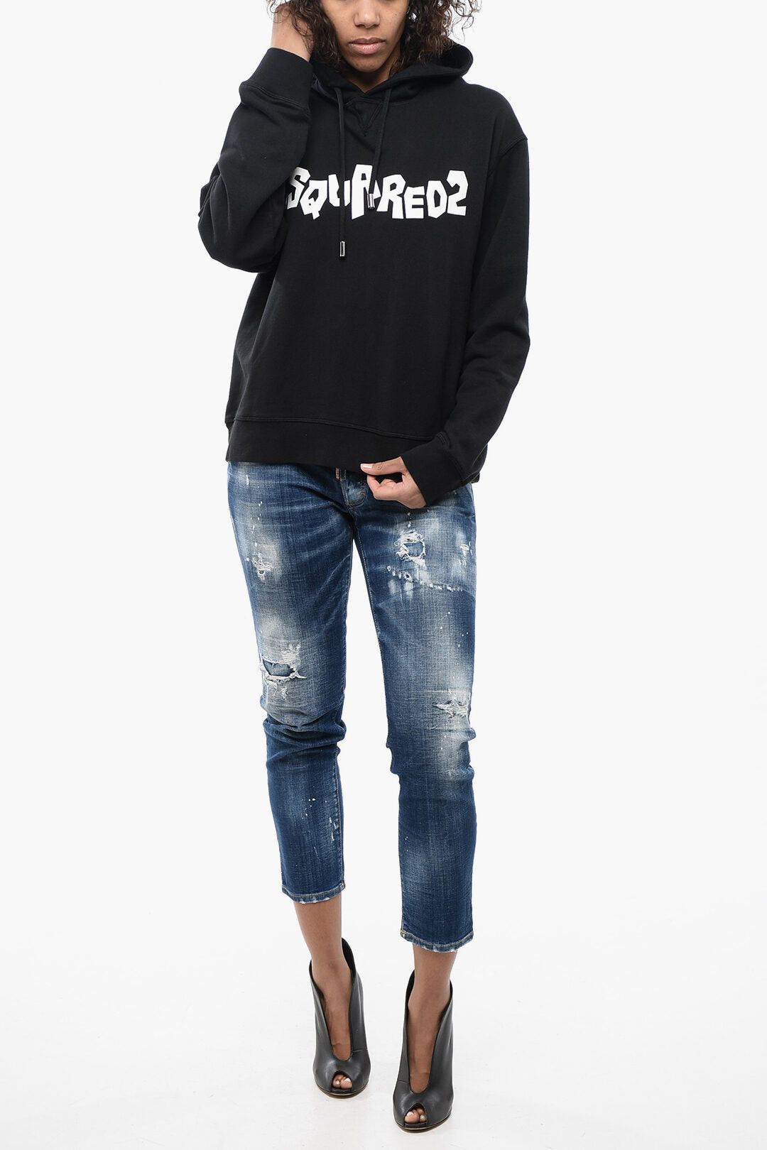 Dsquared2 Oversized Hoodie with Graphic Logo Size XS / US 0-2 / IT 36-38 - 4 Thumbnail