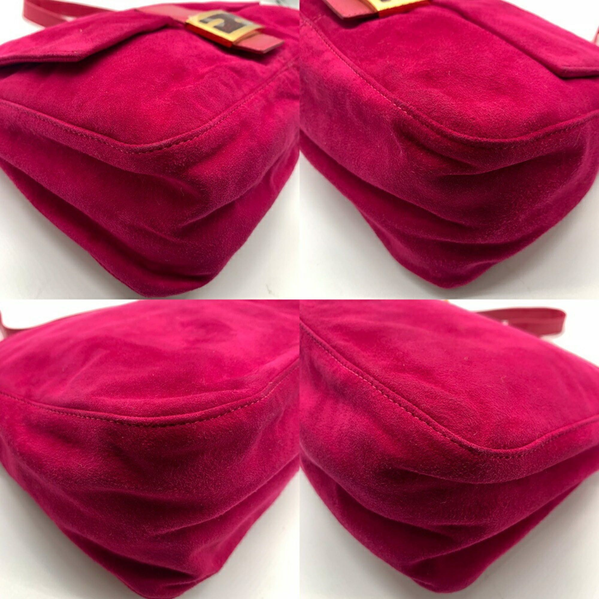 Fendi Fendi Mamma Bucket Suede Handbag in Pink and Red for Women Size ONE SIZE - 3 Thumbnail