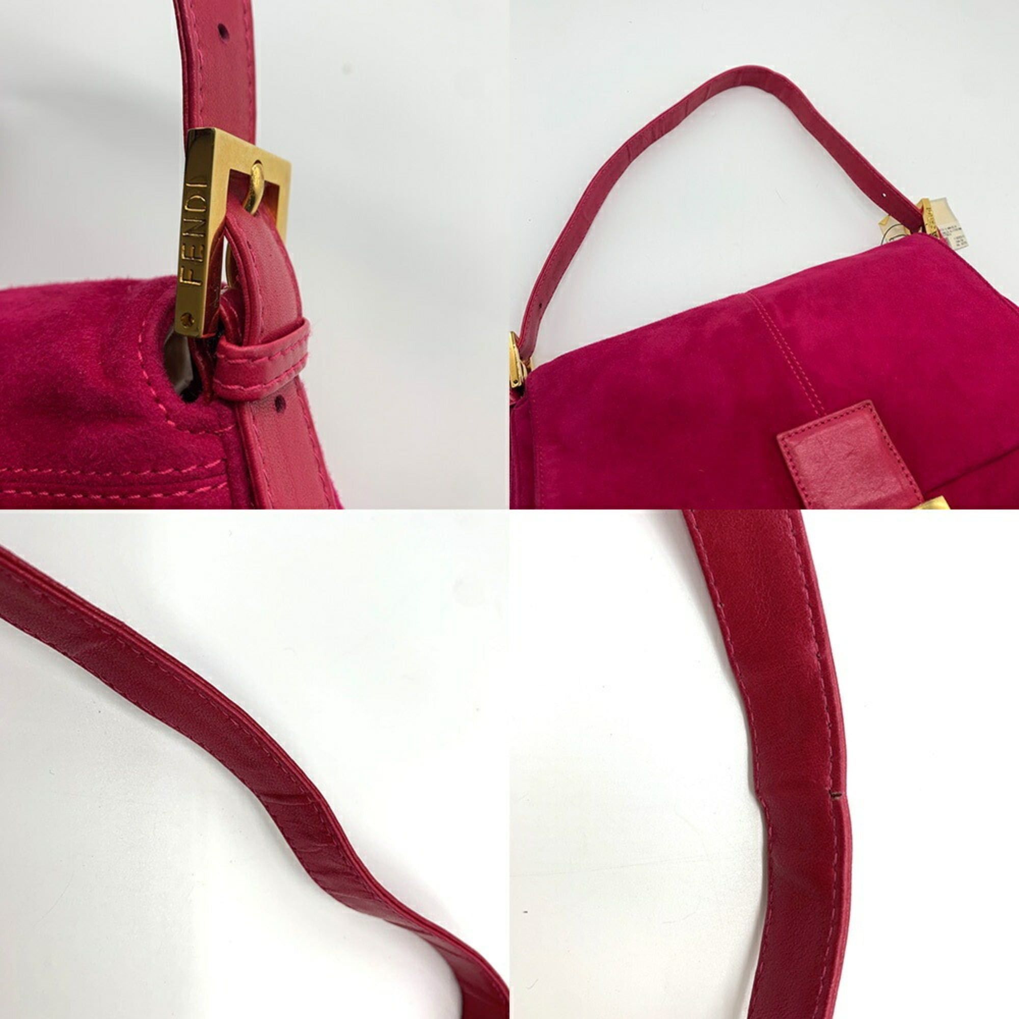 Fendi Fendi Mamma Bucket Suede Handbag in Pink and Red for Women Size ONE SIZE - 5 Thumbnail