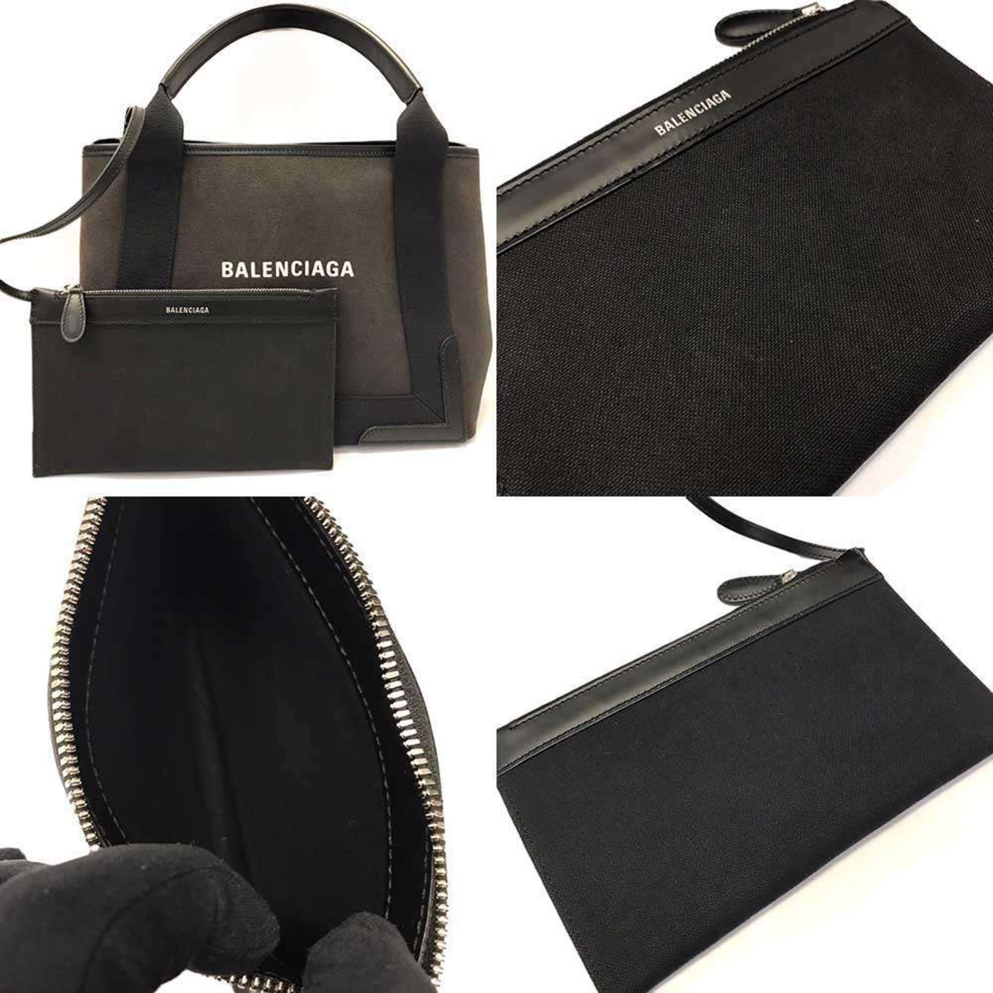 Balenciaga Balenciaga Cabas S Navy 339933 Cotton Canvas Tote Bag Handbag BALENCIAGA Size ONE SIZE - 6 Thumbnail