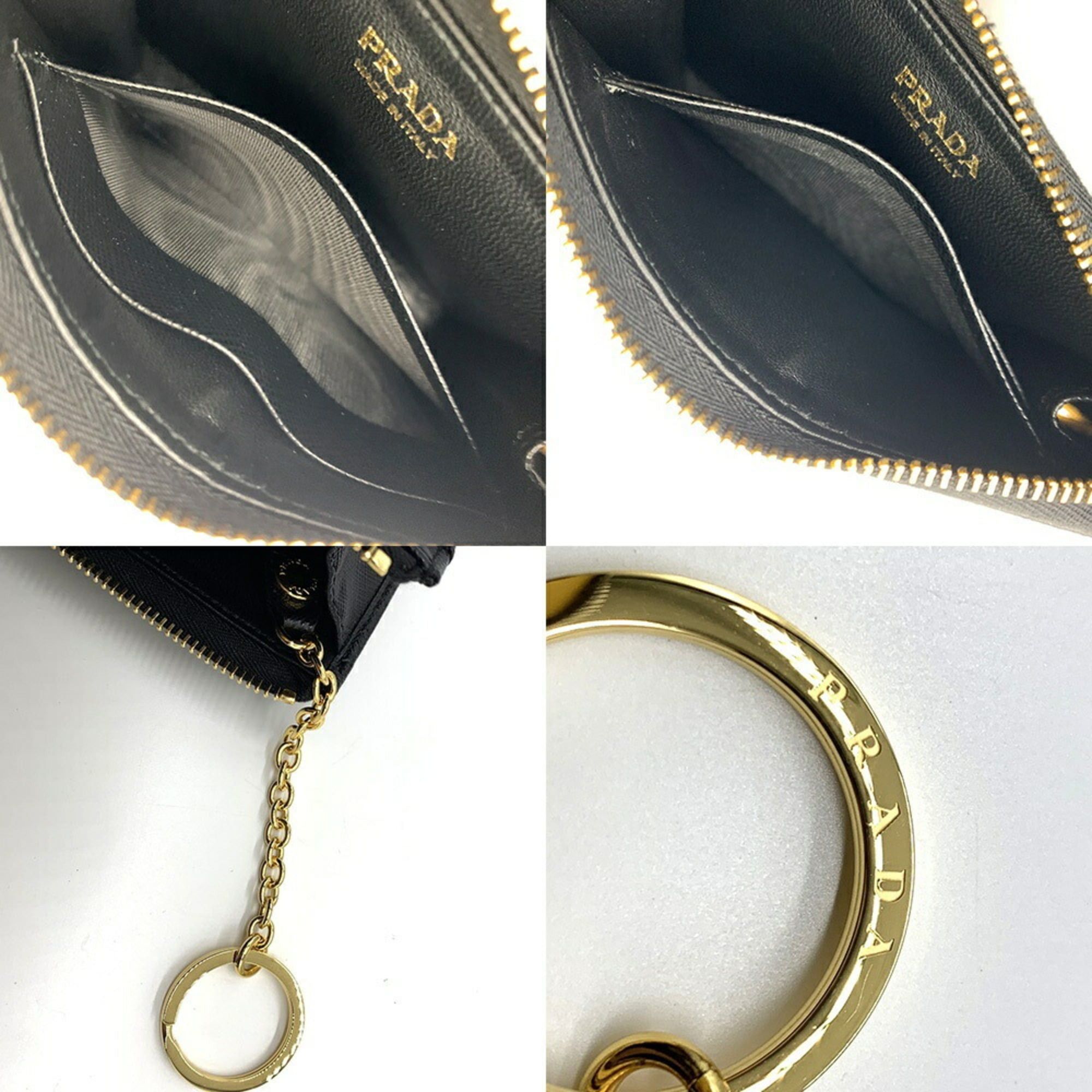 Prada Prada Coin Case Fragment in Saffiano Metal, Black, 1PP122 Size ONE SIZE - 6 Thumbnail