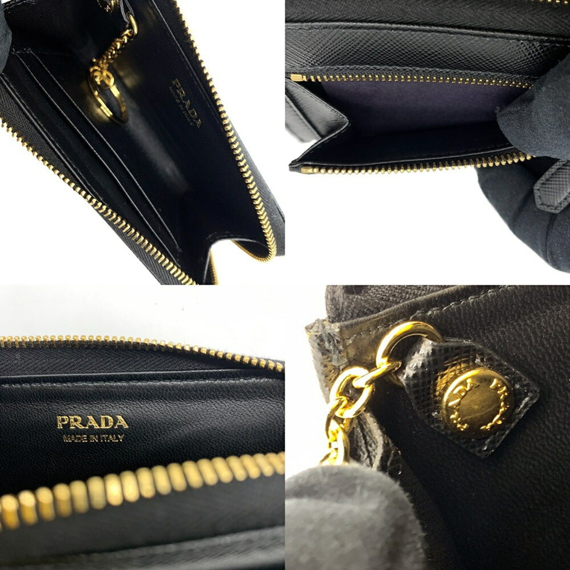 Prada Prada Coin Case Fragment in Saffiano Metal, Black, 1PP122 Size ONE SIZE - 5 Thumbnail