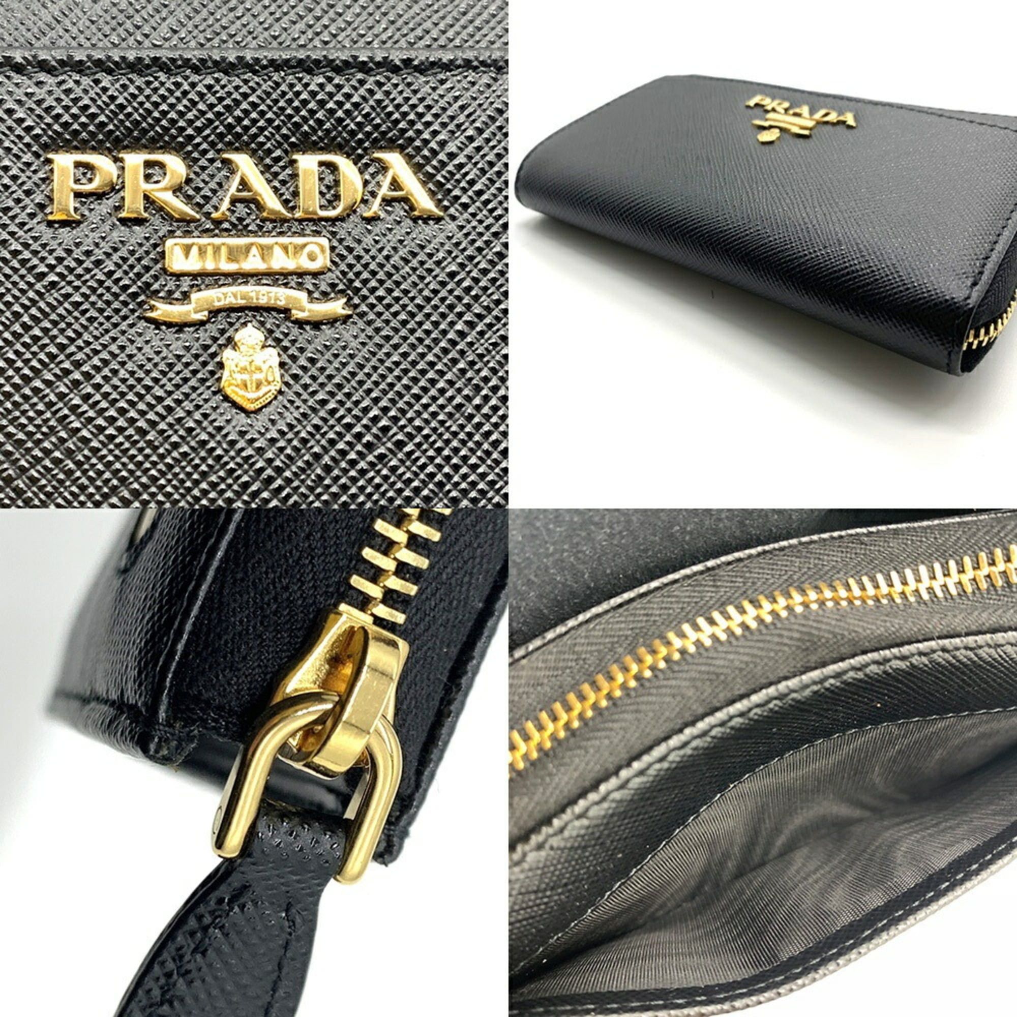 Prada Prada Coin Case Fragment in Saffiano Metal, Black, 1PP122 Size ONE SIZE - 4 Thumbnail