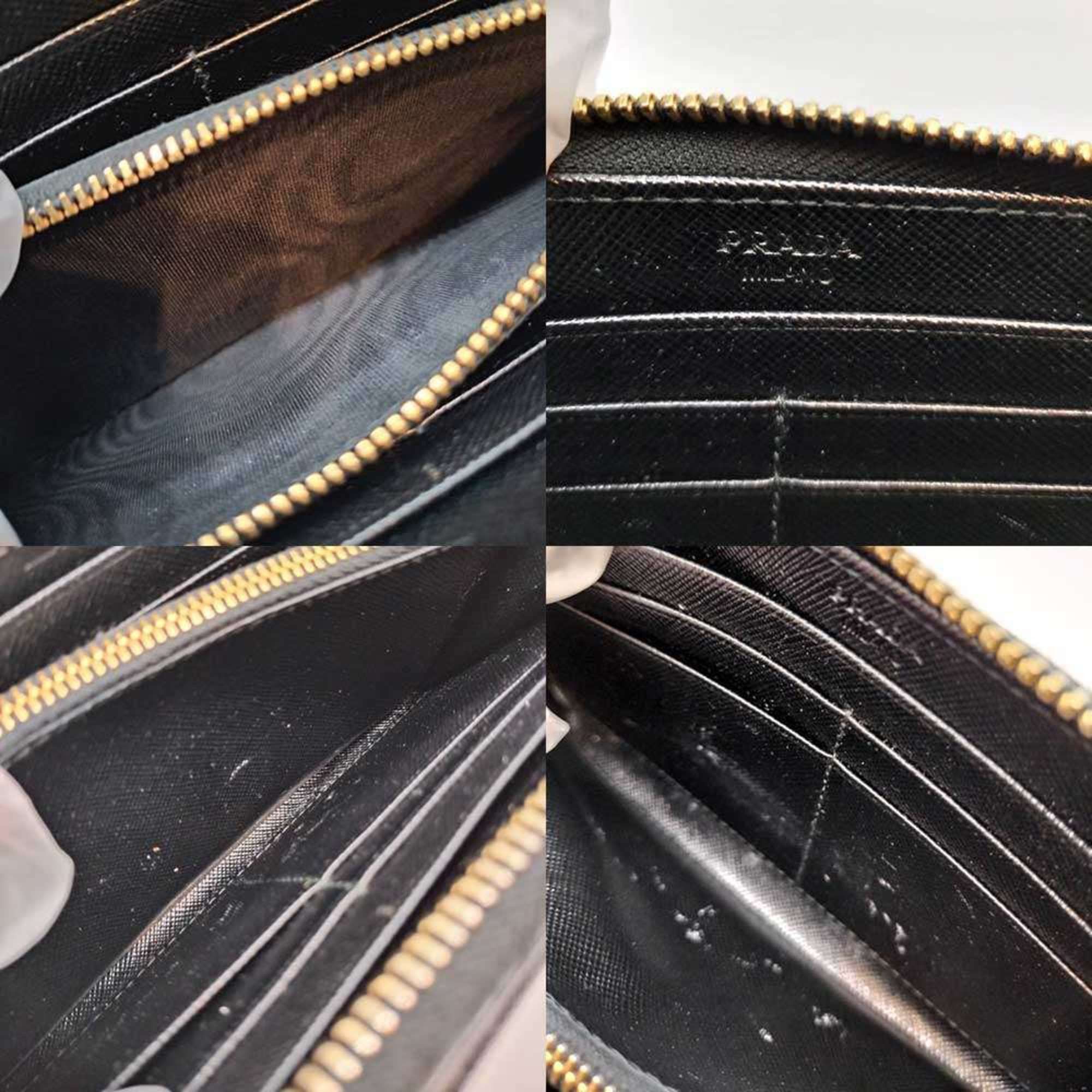 Prada Prada L-shaped long wallet with ribbon, nero and black saffiano, 1M1183 PRADA Size ONE SIZE - 7 Thumbnail