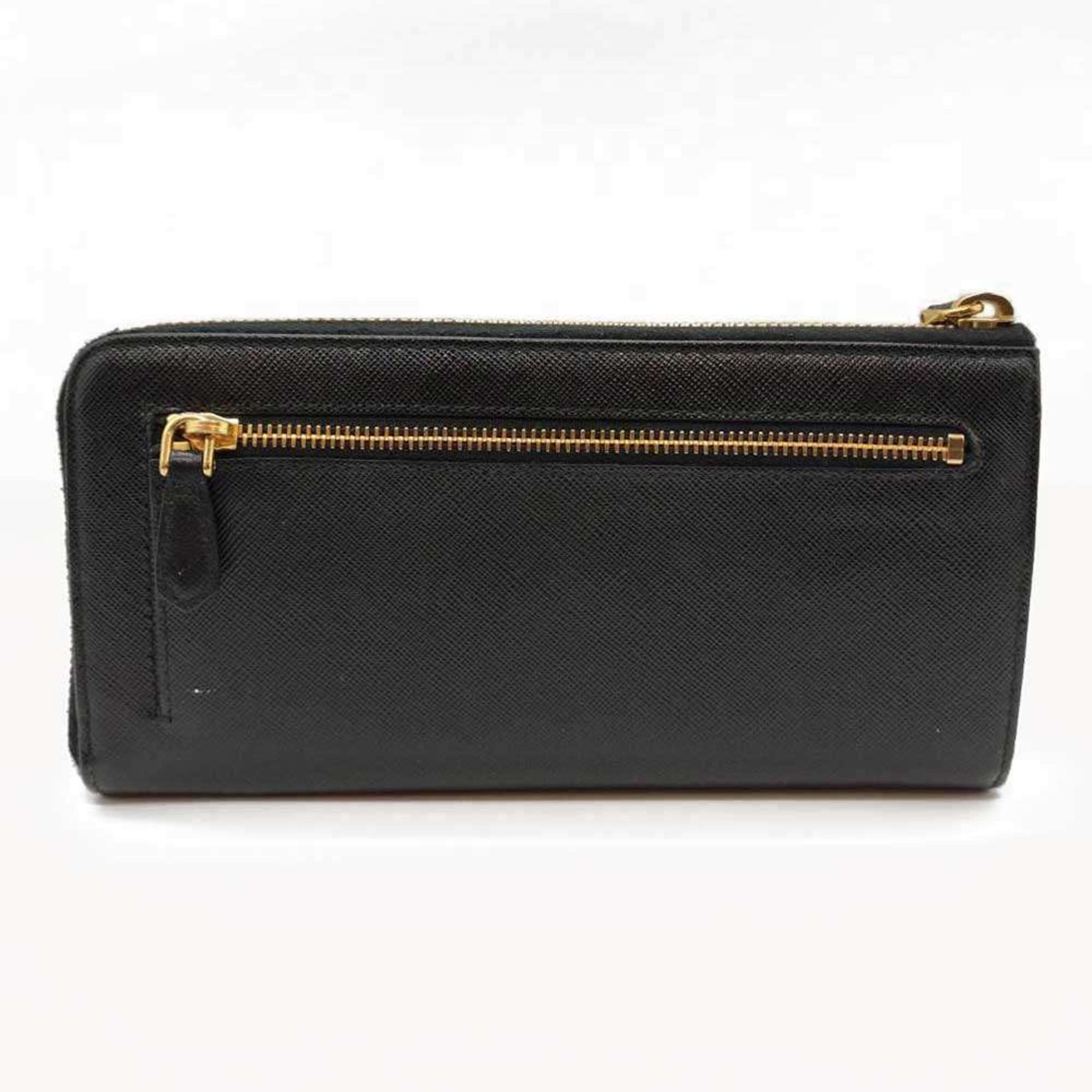 Prada Prada L-shaped long wallet with ribbon, nero and black saffiano, 1M1183 PRADA Size ONE SIZE - 2 Thumbnail