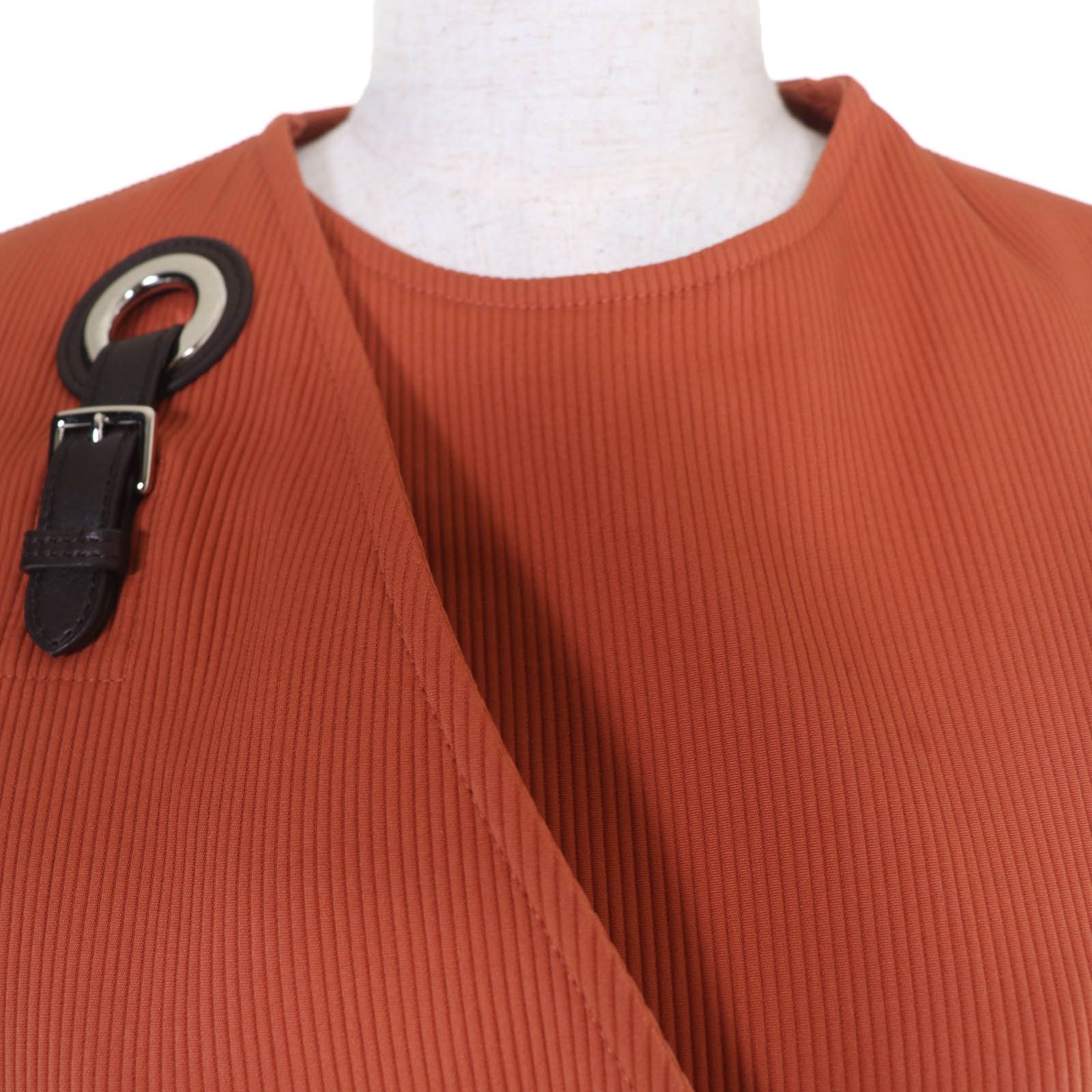 Hermes Hermes Hermès36 Lambskin Cotton Sleeveless Top Leather Tops DUTY FREE for USA Size ONE SIZE - 4 Thumbnail