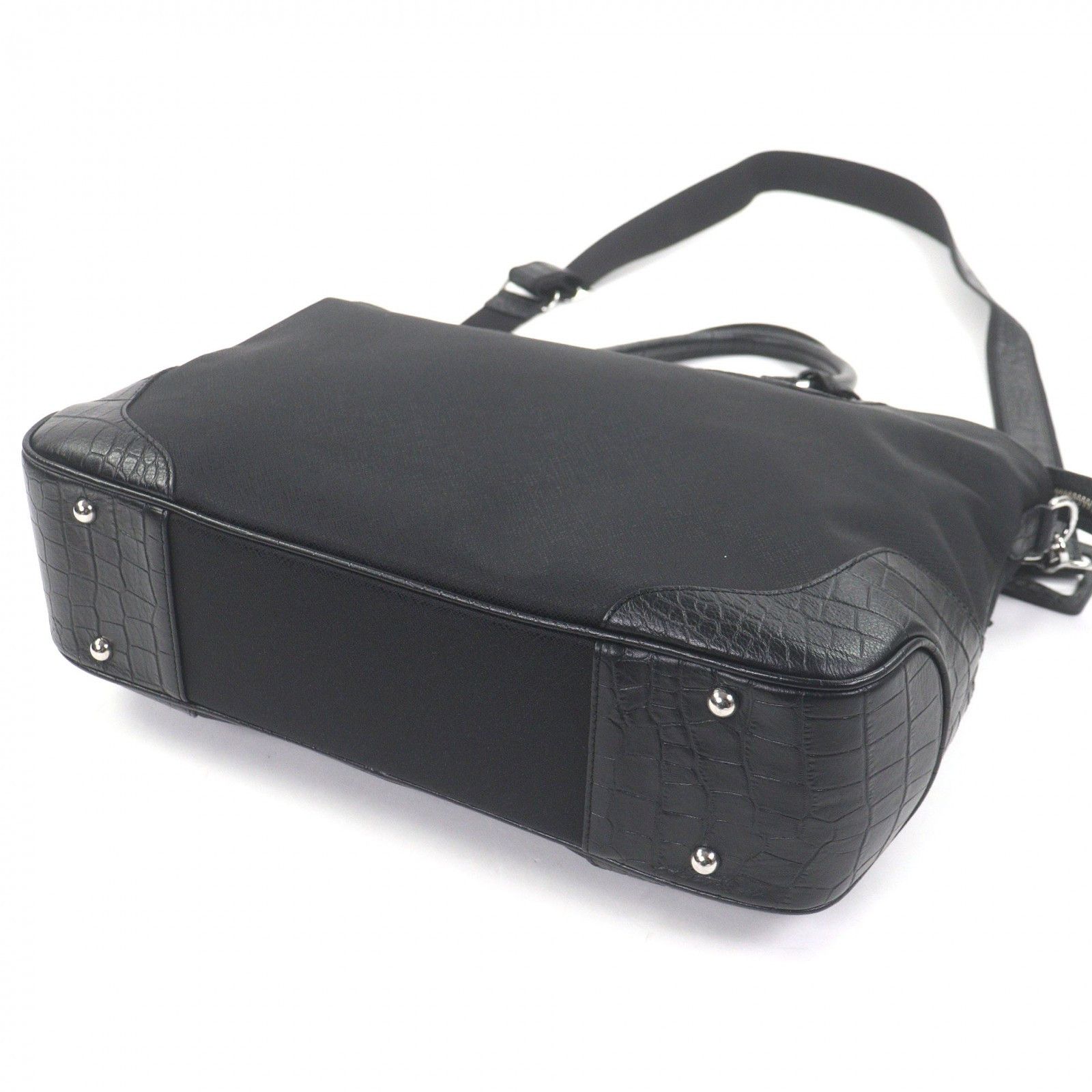 Other PELLE MORBIDA Briefcase Crocodile Embossed Nylon 2way Shoulder Bag Leather Business Bag DUTY FREE for USA
