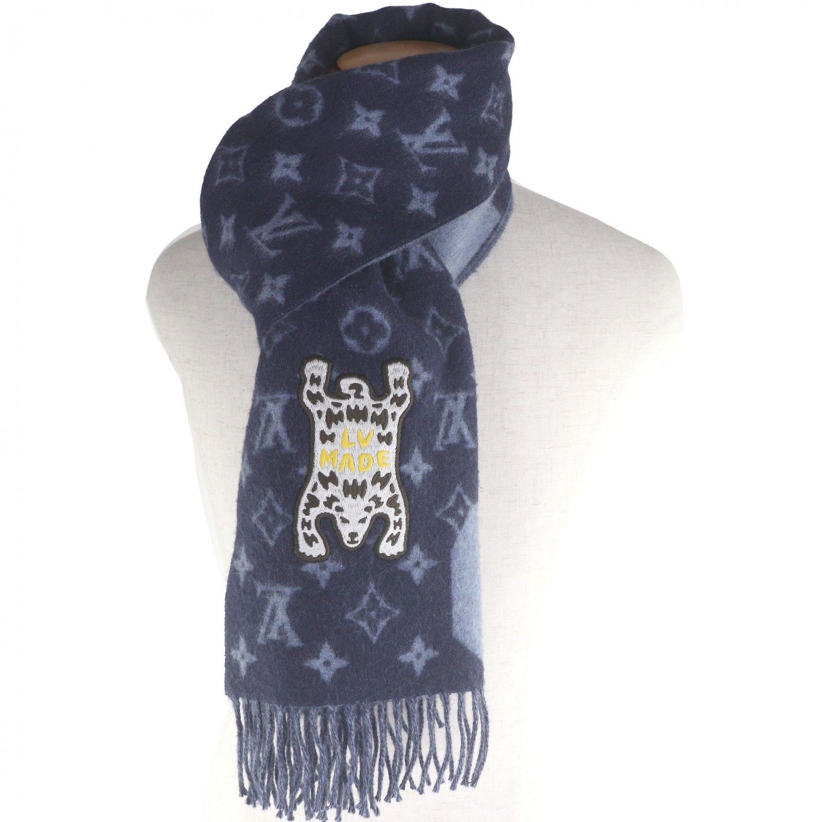 Louis Vuitton Louis Vuitton Louis Vuitton NIGO 100% Cashmere Scarf Textile Scarf DUTY FREE for USA Size ONE SIZE - 3 Thumbnail