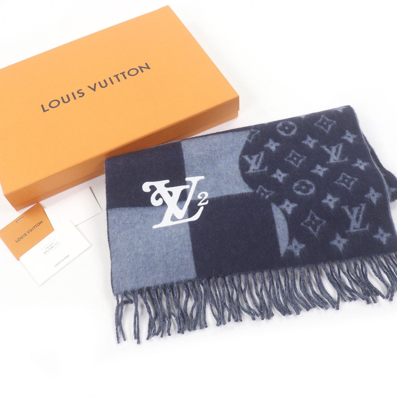 Louis Vuitton Louis Vuitton Louis Vuitton NIGO 100% Cashmere Scarf Textile Scarf DUTY FREE for USA Size ONE SIZE - 2 Thumbnail