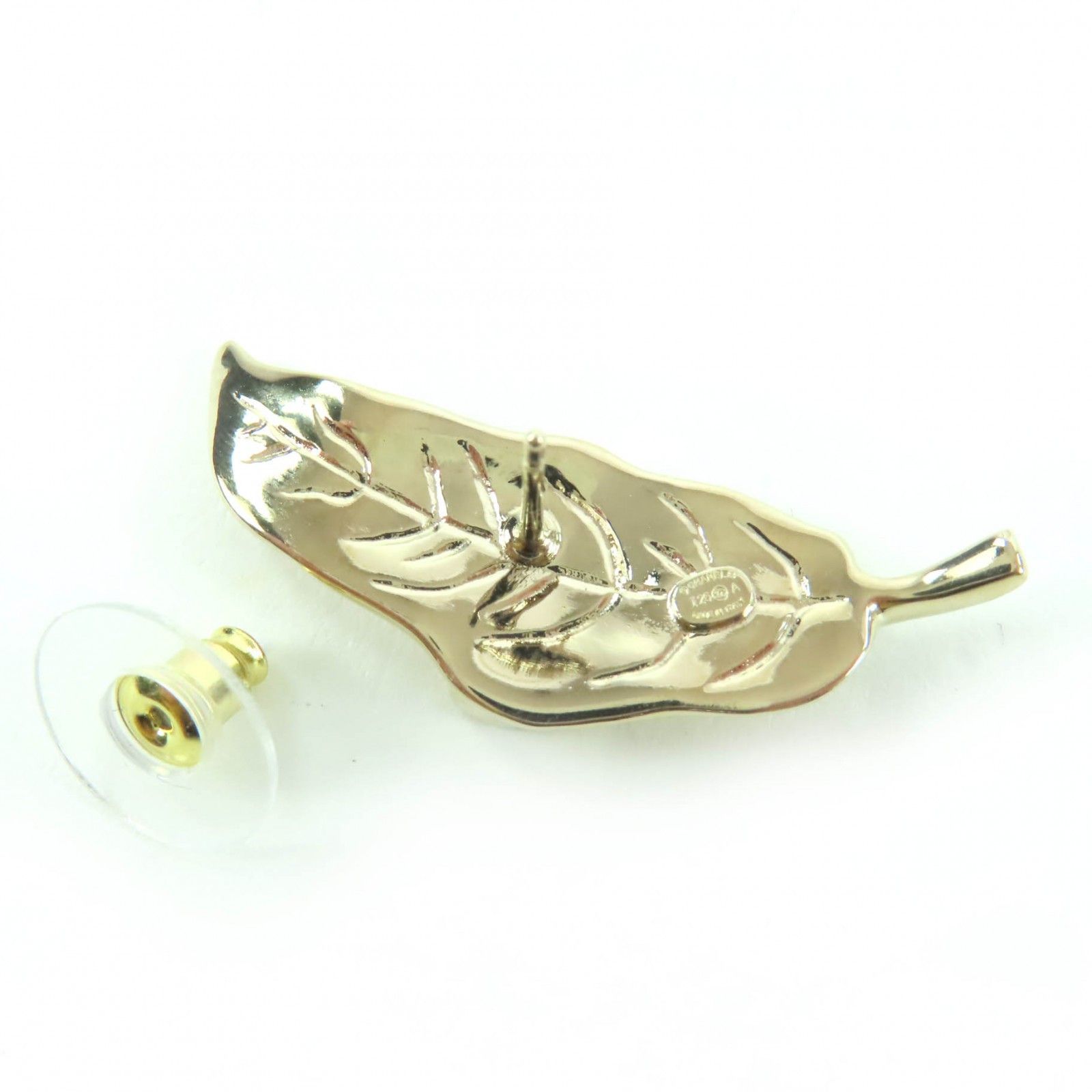 Chanel Chanel Chanel COCO Mark Leaf Design Earrings Metal Earrings DUTY FREE for USA Size ONE SIZE - 8 Thumbnail