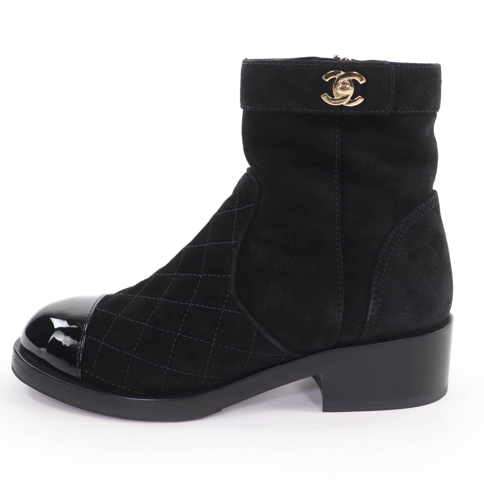 Chanel Chanel CHANEL COCO Mark Turnlock Matelasse Suede Leather Boots Leather Shoes G36763 DUTY FREE for USA Size ONE SIZE - 4 Thumbnail
