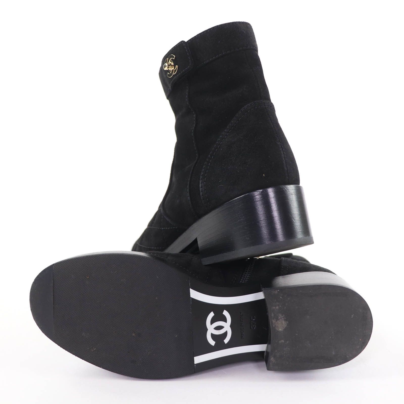 Chanel Chanel CHANEL COCO Mark Turnlock Matelasse Suede Leather Boots Leather Shoes G36763 DUTY FREE for USA Size ONE SIZE - 6 Thumbnail