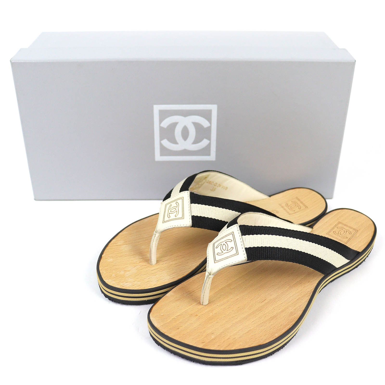 Chanel Chanel CHANEL ENTRE DOIGTS COCO Wood Thong Sandals Plant-based Shoes G24999 DUTY FREE for USA Size ONE SIZE - 2 Thumbnail
