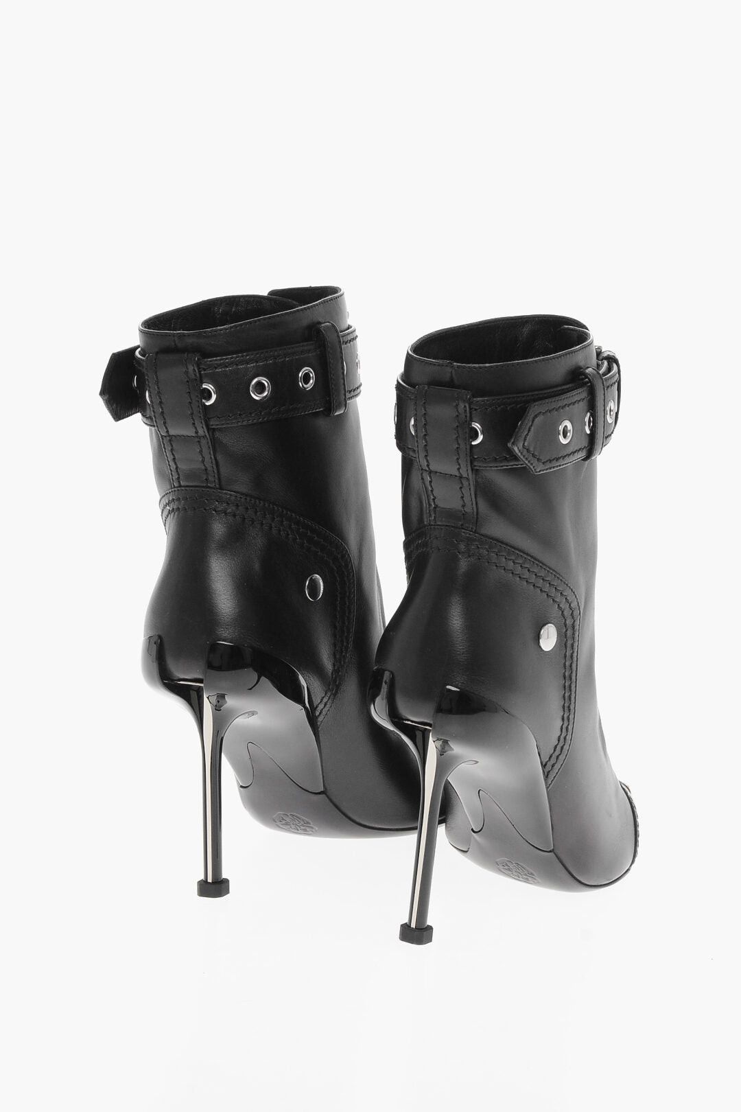 Alexander McQueen Leather Ankle Boots with Front Zip and 10cm Stiletto Heel Size US 6 / IT 36 - 2 Thumbnail