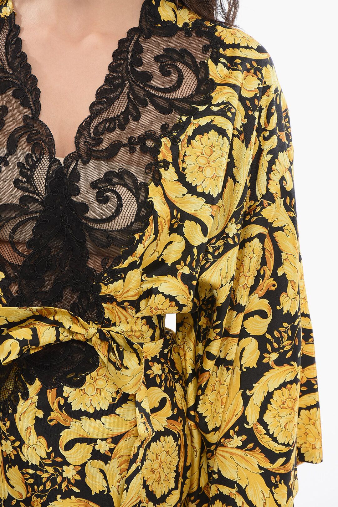 Versace Silk Robe with Baroque Motif Size L / US 10 / IT 46 - 3 Thumbnail