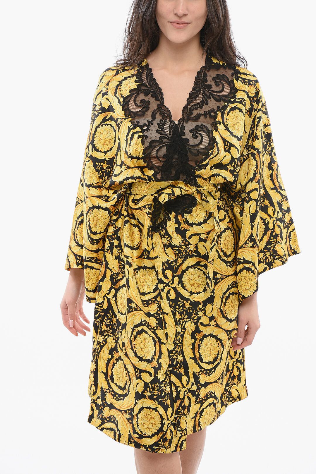 Versace Silk Robe with Baroque Motif Size M / US 6-8 / IT 42-44 - 4 Thumbnail