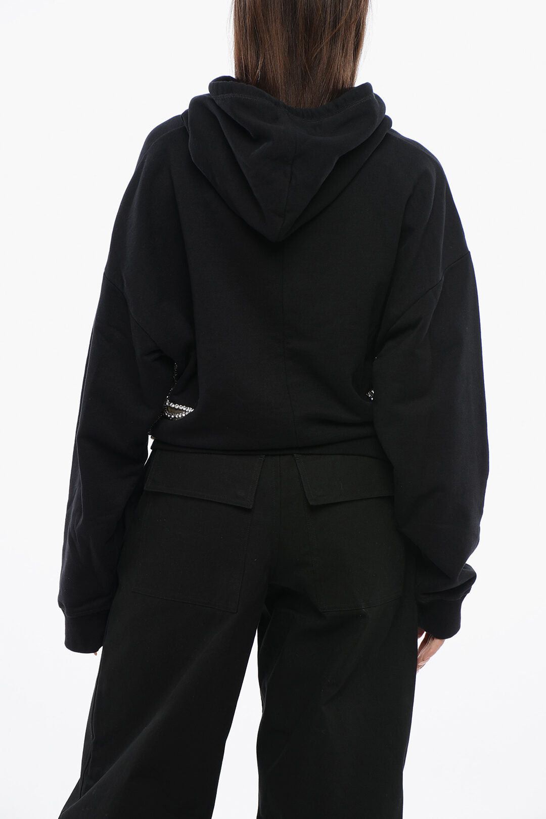 Dsquared2 Hoodie STAR with See-Through Inserts and Crystals Size XS / US 0-2 / IT 36-38 - 2 Thumbnail