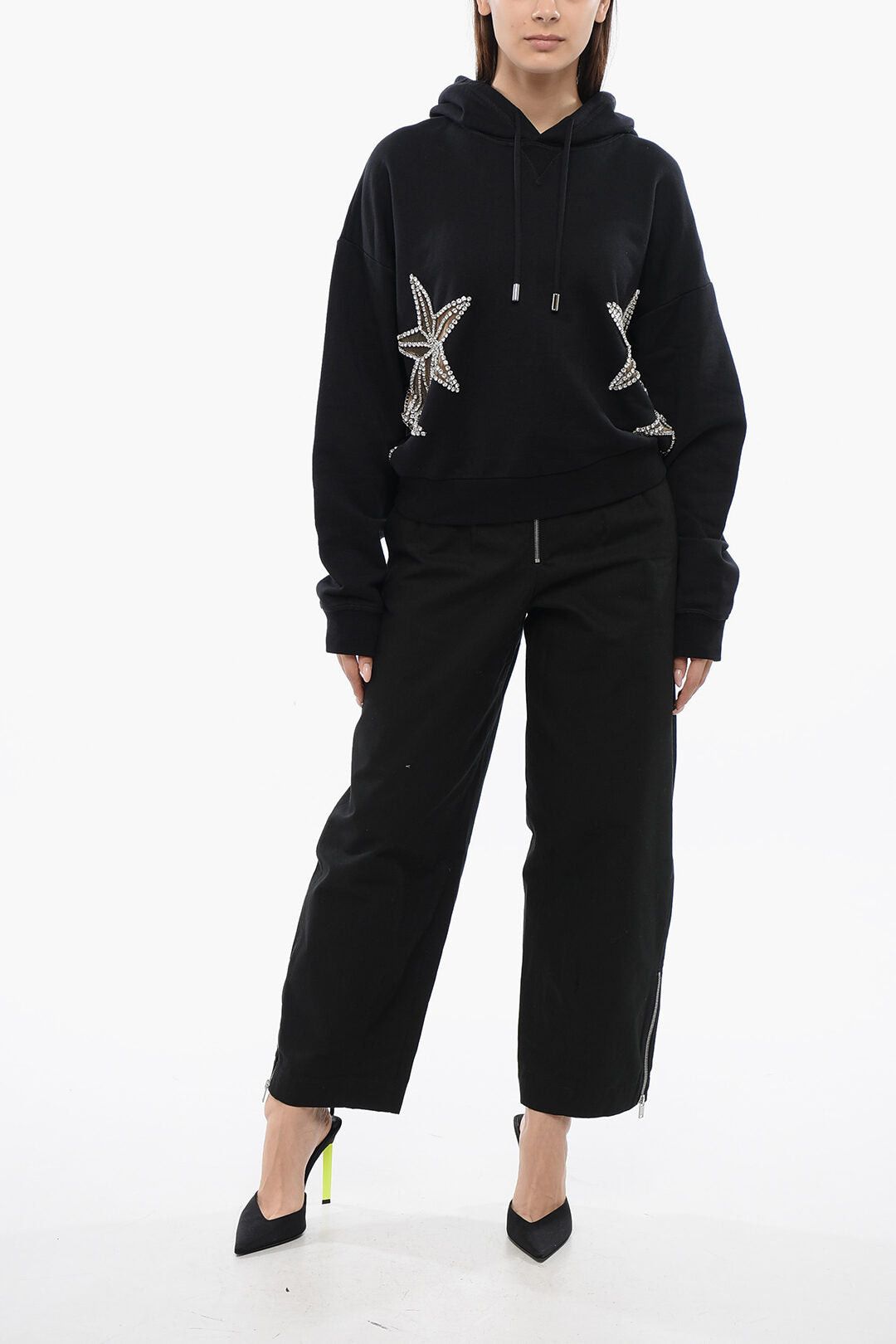 Dsquared2 Hoodie STAR with See-Through Inserts and Crystals Size M / US 6-8 / IT 42-44 - 4 Thumbnail