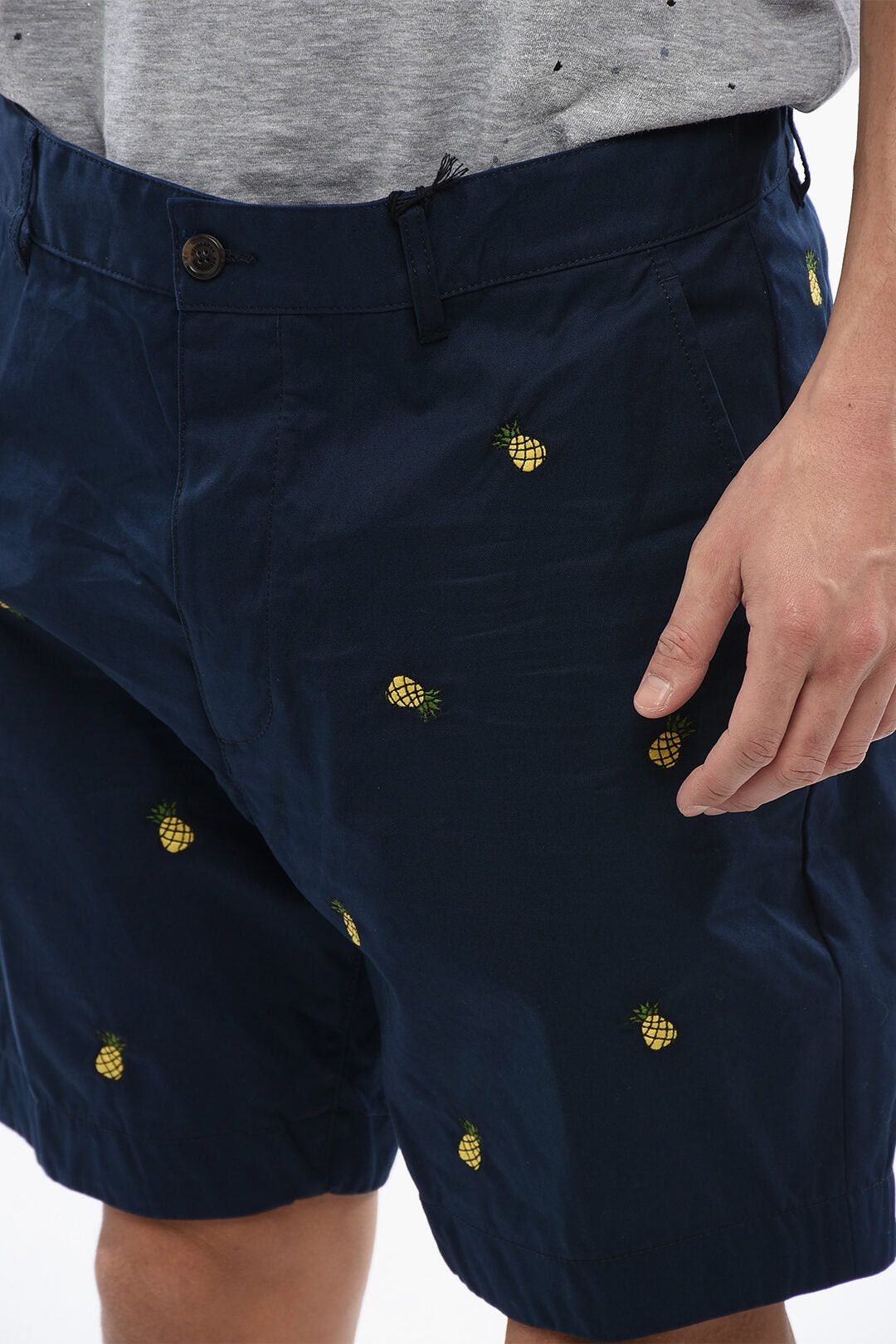 Dsquared2 Cotton Shorts with Pineapple Embroidery Size US 32 / EU 48 - 3 Thumbnail