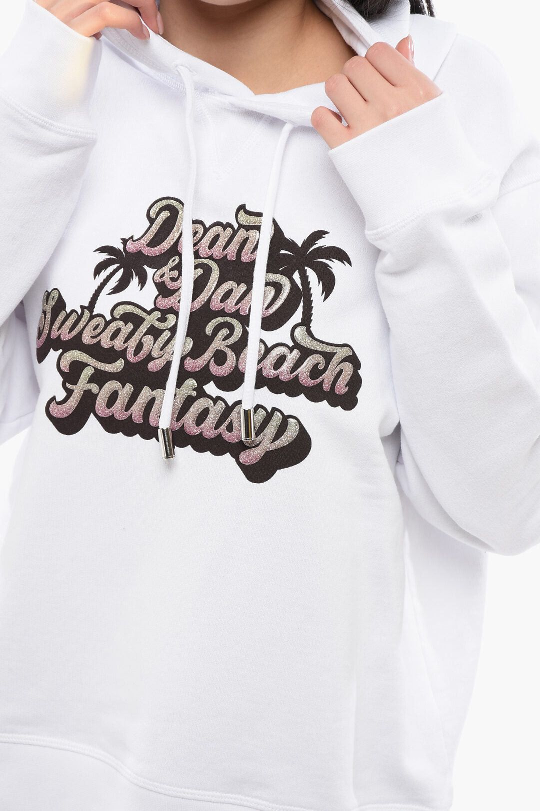 Hoodie SWEATY BEACH with Glitter Print