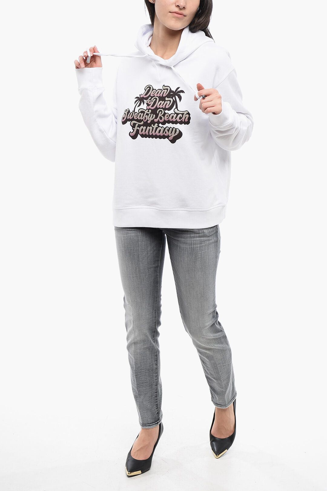 Hoodie SWEATY BEACH with Glitter Print