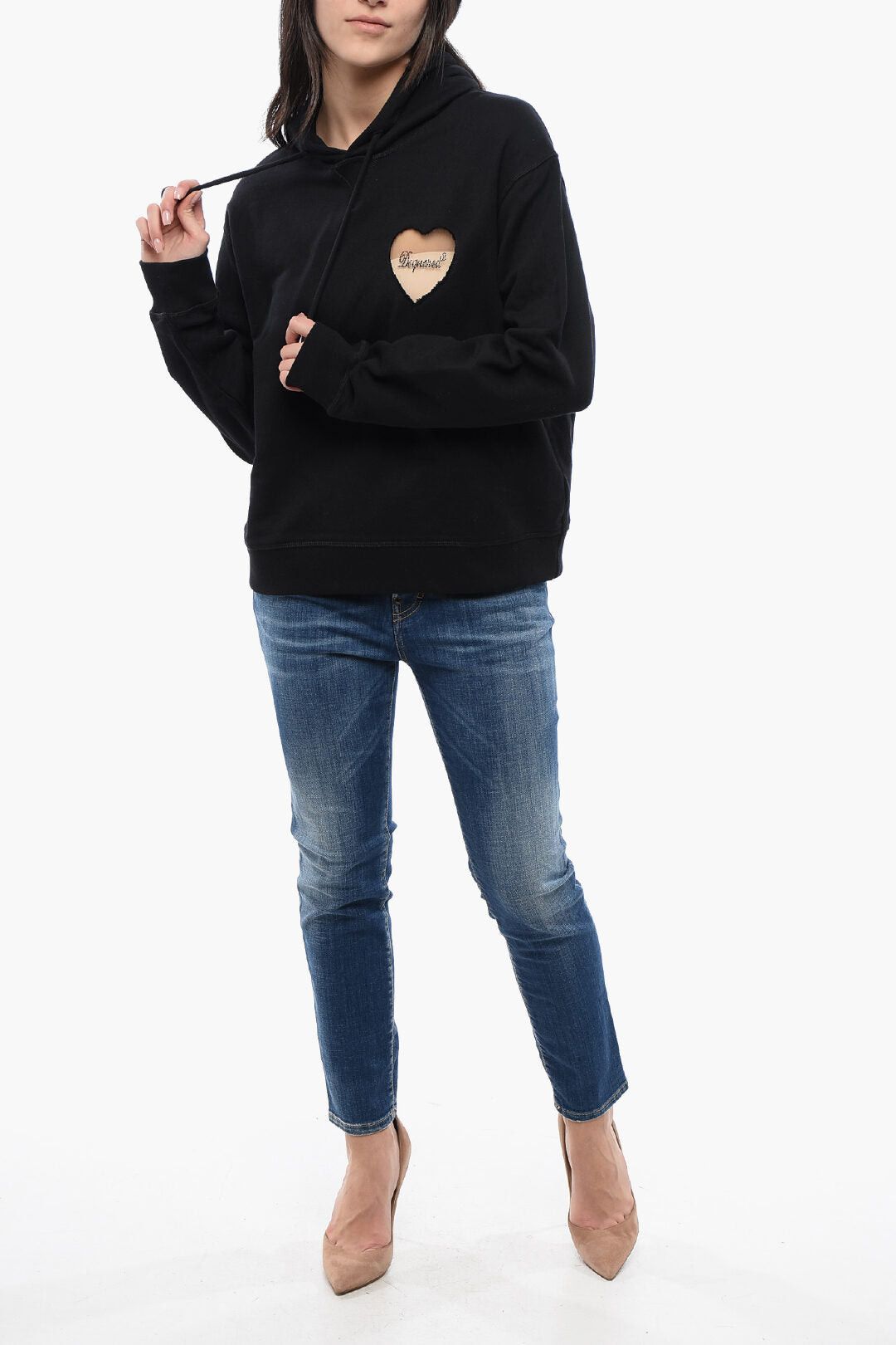 Dsquared2 Brushed Cotton Hoodie with See-Through Insert Size S / US 4 / IT 40 - 4 Thumbnail