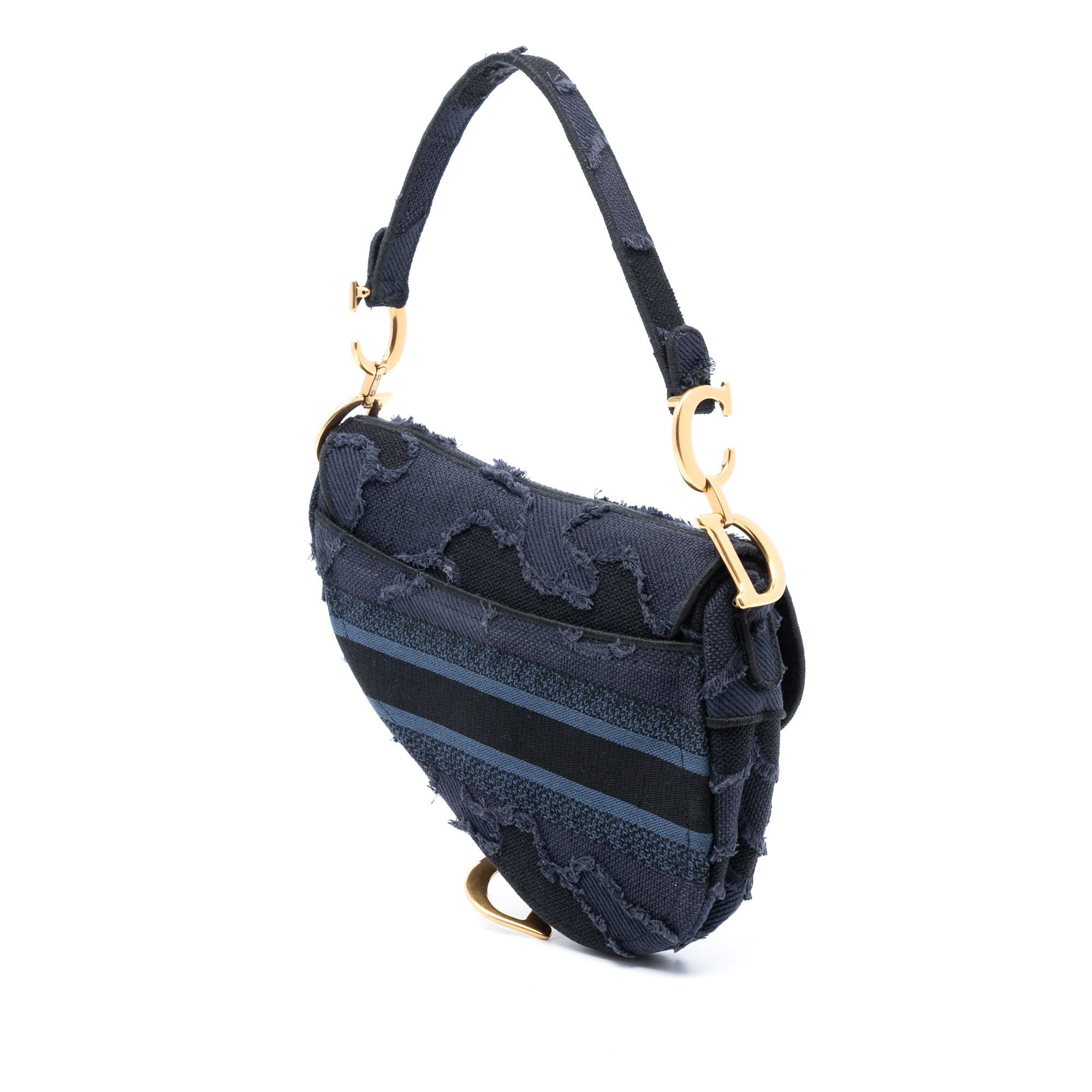 Dior Camouflage Embroidered Canvas Saddle Bag Size ONE SIZE - 2 Thumbnail