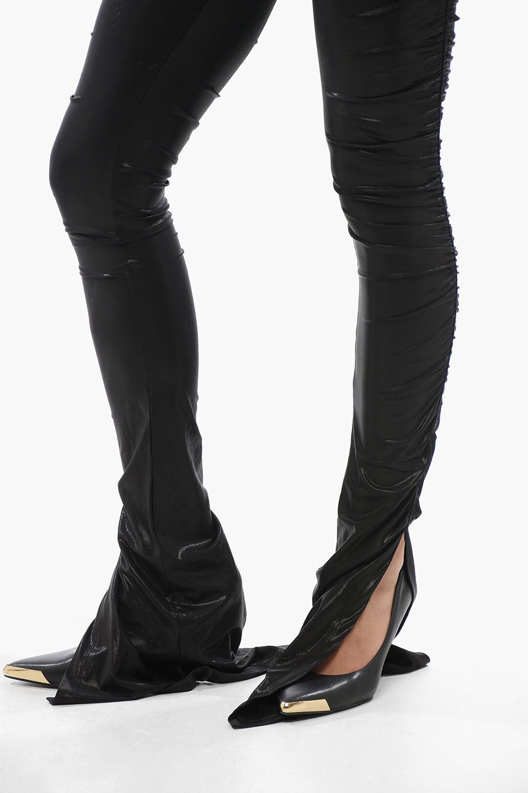 Rick Owens Lurex High-Waist Trousers with Gathered Detail Size 27" / US 4 / IT 40 - 3 Thumbnail