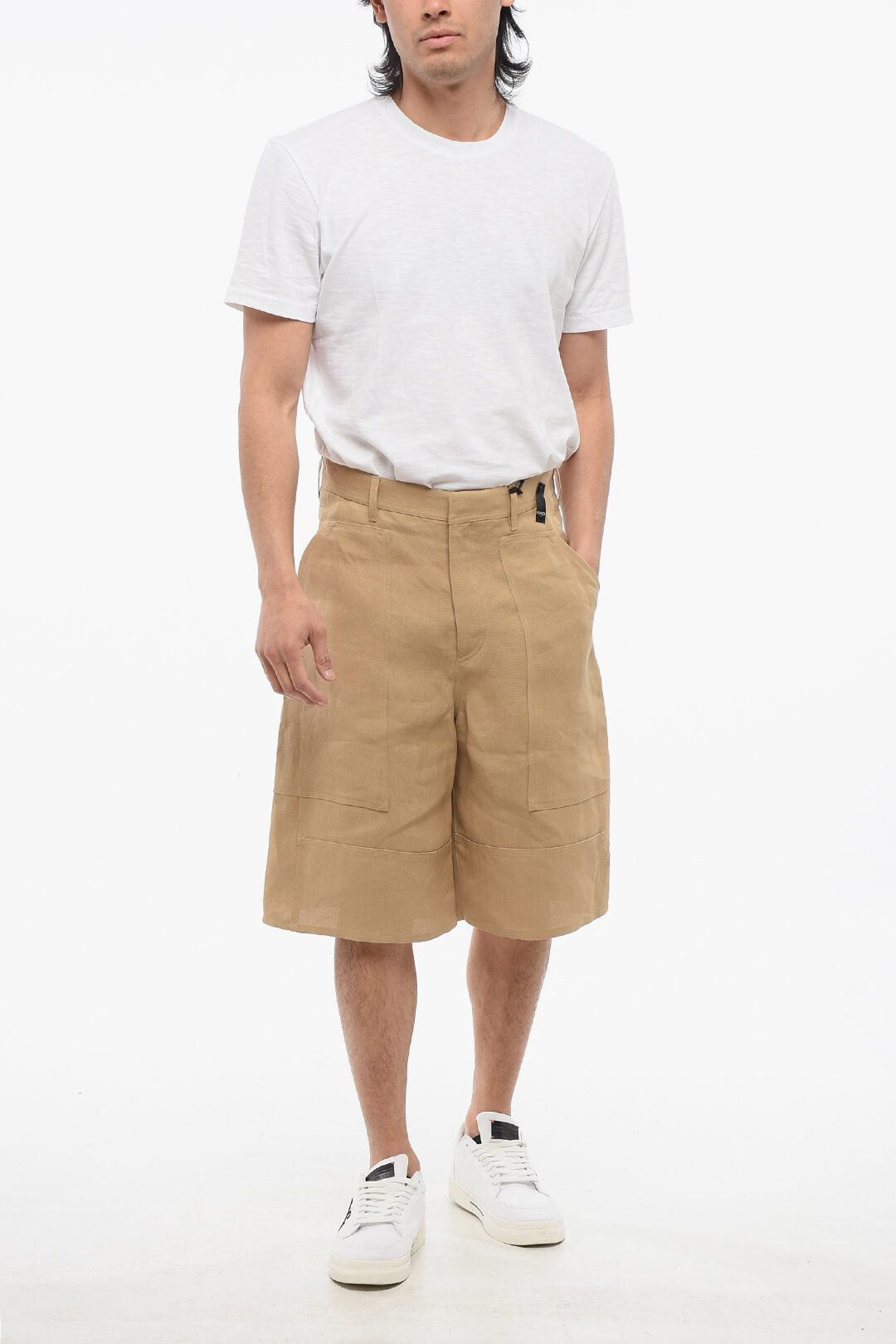 Fendi Paper-Textile Cargo Shorts with Belt Loops Size US 31 - 4 Thumbnail