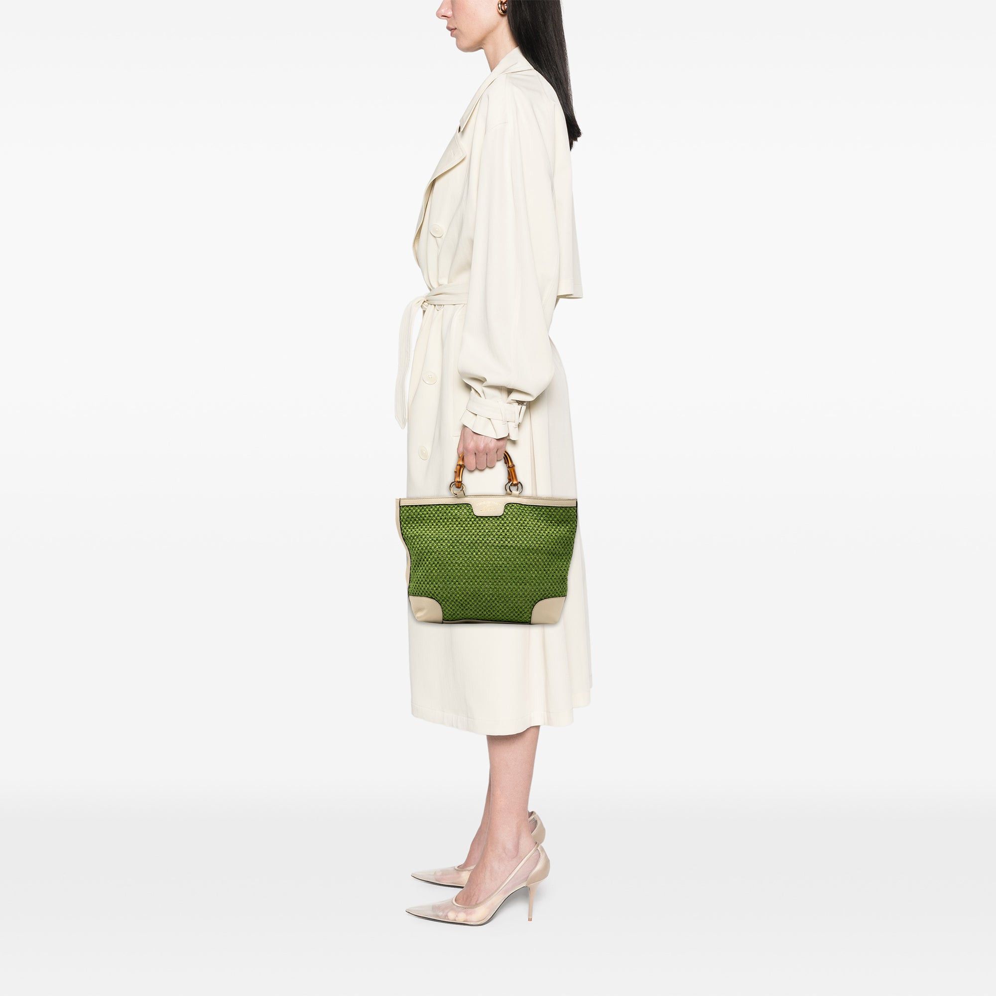 Gucci Large Raffia Bamboo Shopper Tote Size ONE SIZE - 7 Thumbnail