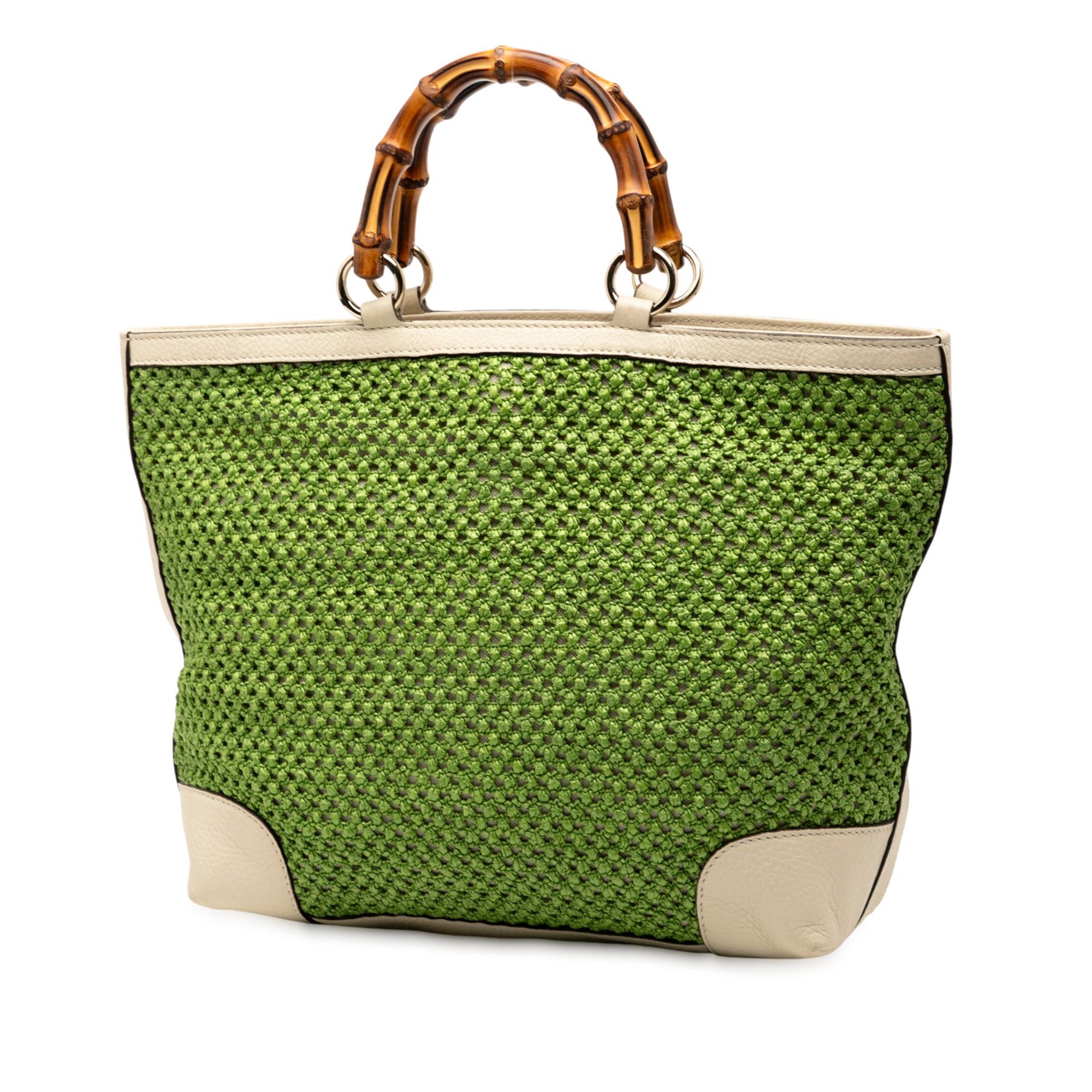 Gucci Large Raffia Bamboo Shopper Tote Size ONE SIZE - 2 Thumbnail