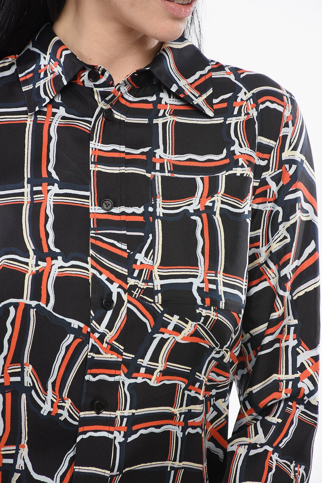 Bottega Veneta Silk Shirt with Checked Pattern Size S / US 4 / IT 40 - 3 Thumbnail