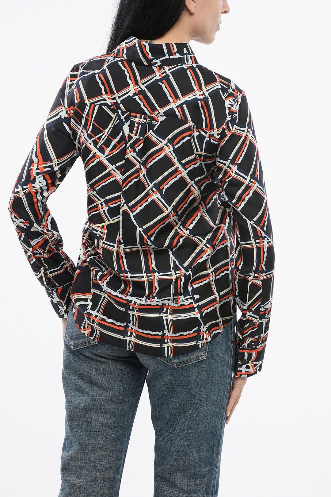 Bottega Veneta Silk Shirt with Checked Pattern Size S / US 4 / IT 40 - 2 Thumbnail
