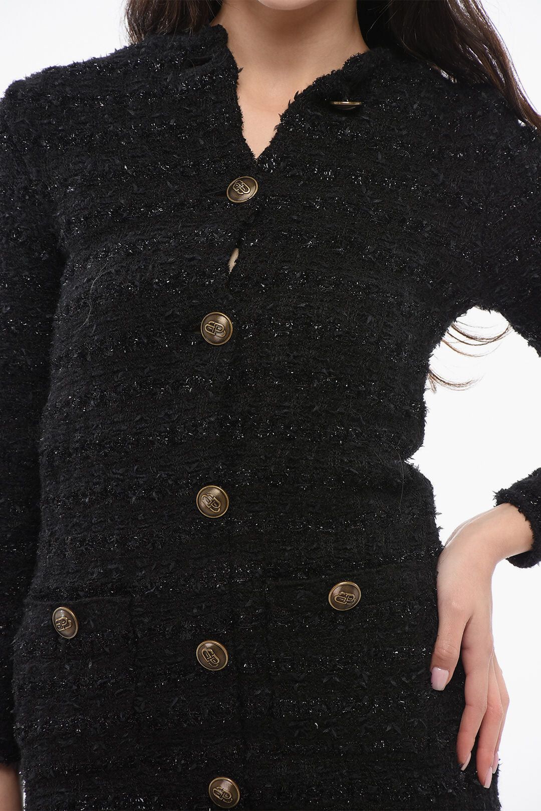 Balenciaga Tweed Dress with Logo Buttons Size XS / US 0-2 / IT 36-38 - 3 Thumbnail
