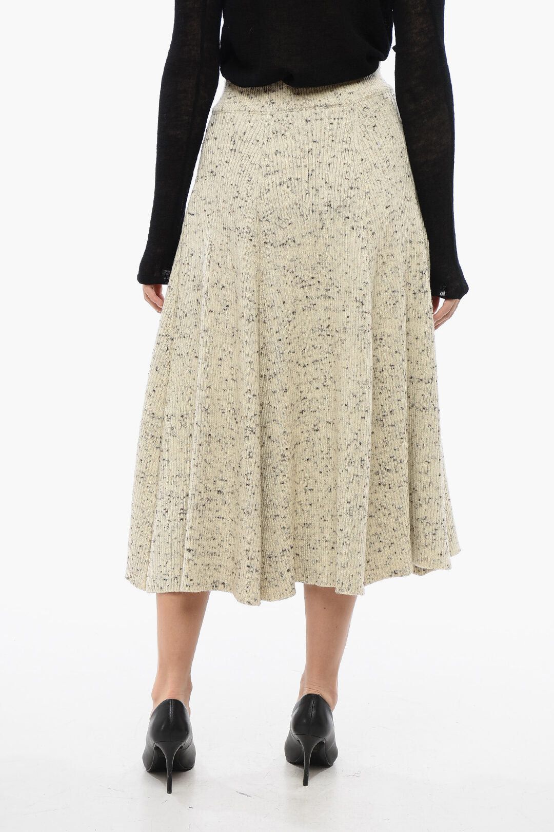 Jil Sander Wool Flared Skirt with Spotted Pattern Size 25" / US 0 / IT 36 - 2 Thumbnail