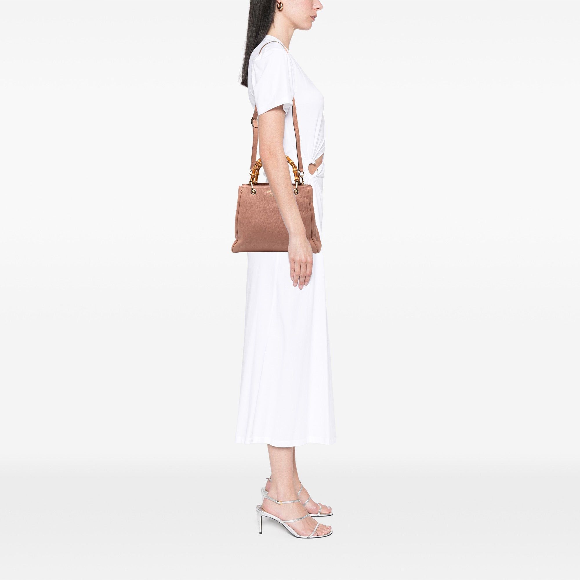 Gucci Small Calfskin Bamboo Shopper Satchel Size ONE SIZE - 7 Thumbnail