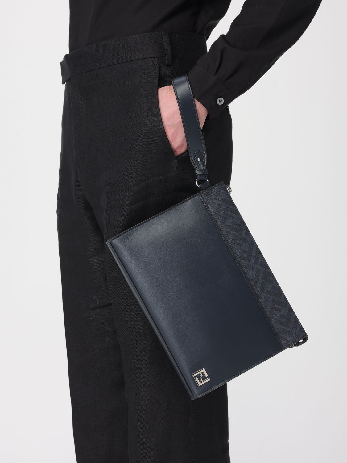 Fendi Fendi Briefcase Men Blue Size ONE SIZE - 2 Thumbnail