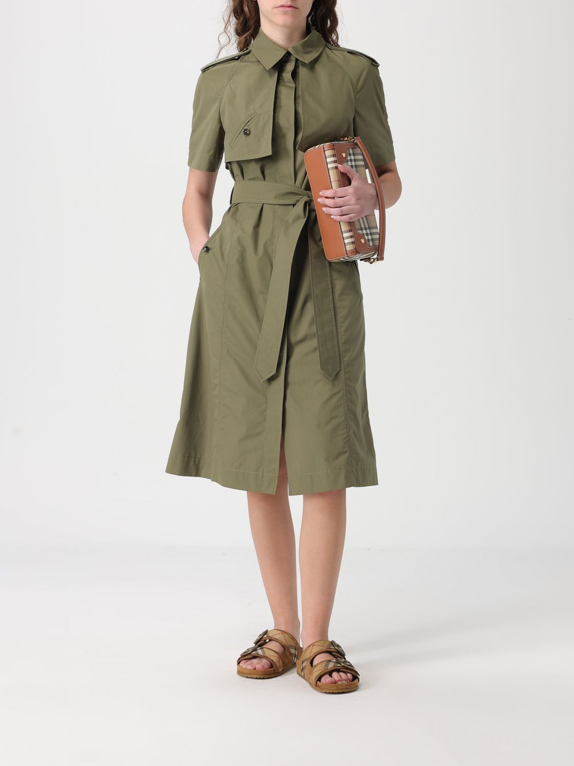 Burberry Burberry Dress Woman Green Size S / US 4 / IT 40 - 2 Thumbnail