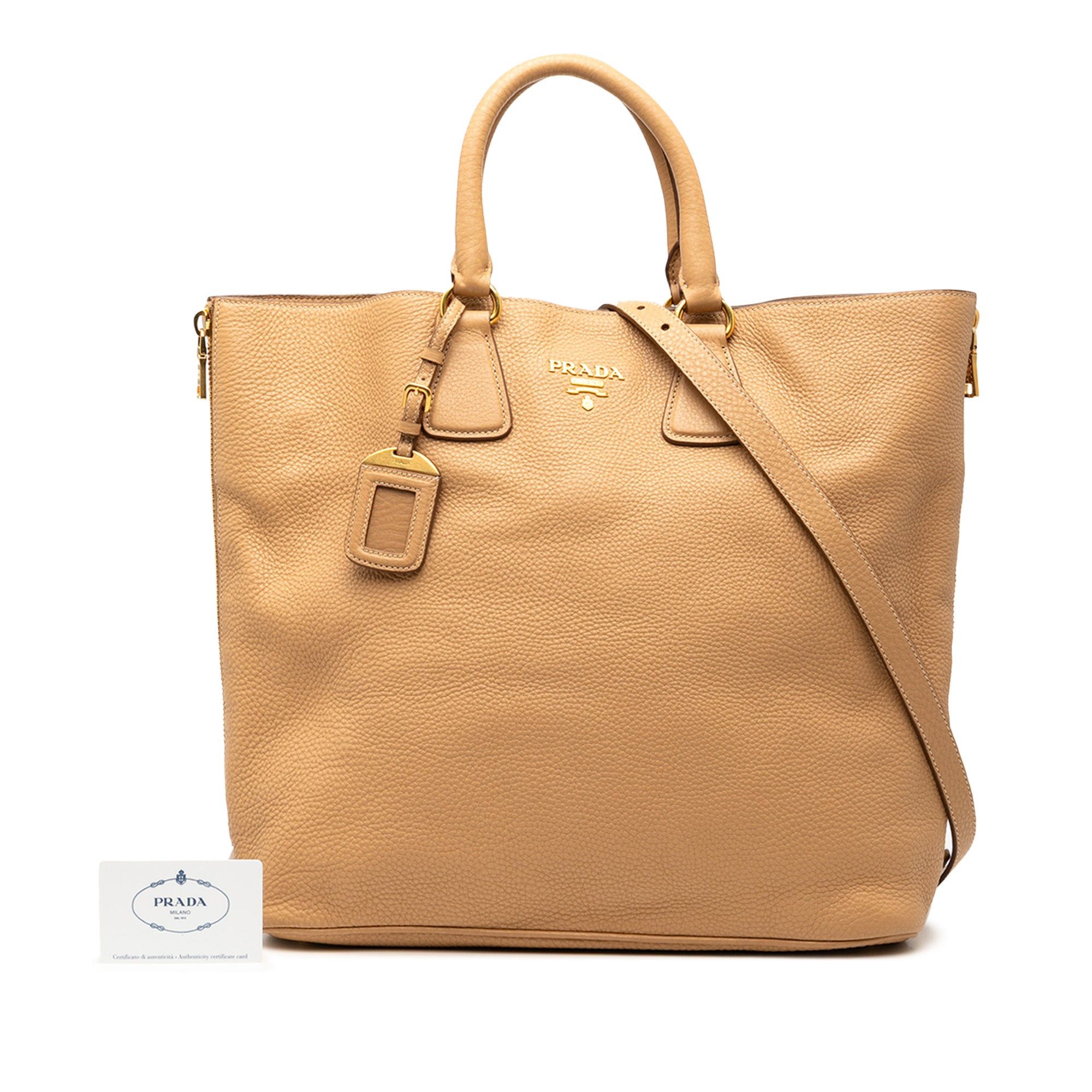 Prada Vitello Daino Side Zip Convertible Tote Size ONE SIZE - 7 Thumbnail