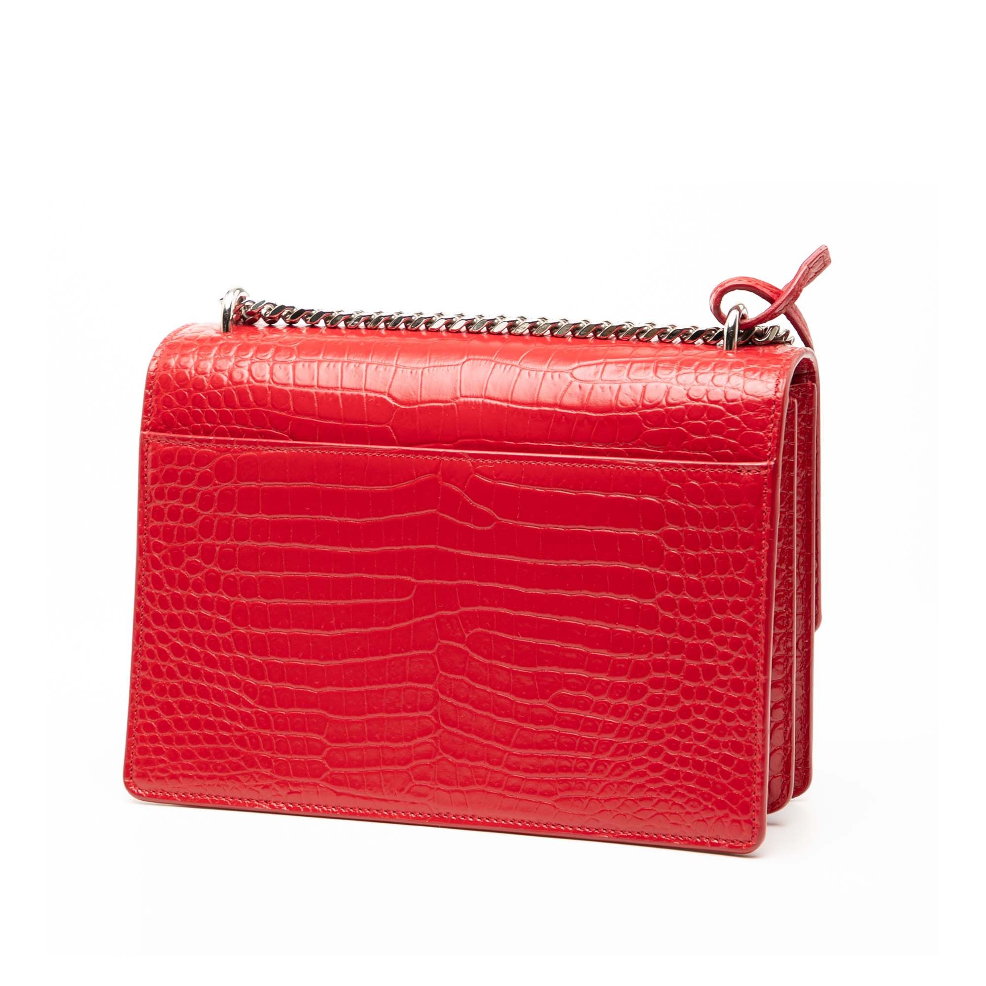 Saint Laurent Paris Medium Croc Embossed Leather Monogram Sunset Crossbody Size ONE SIZE - 2 Thumbnail