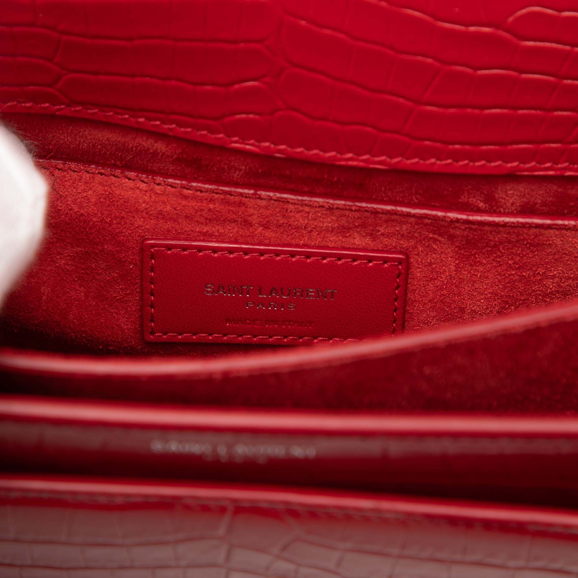 Saint Laurent Paris Medium Croc Embossed Leather Monogram Sunset Crossbody Size ONE SIZE - 5 Thumbnail