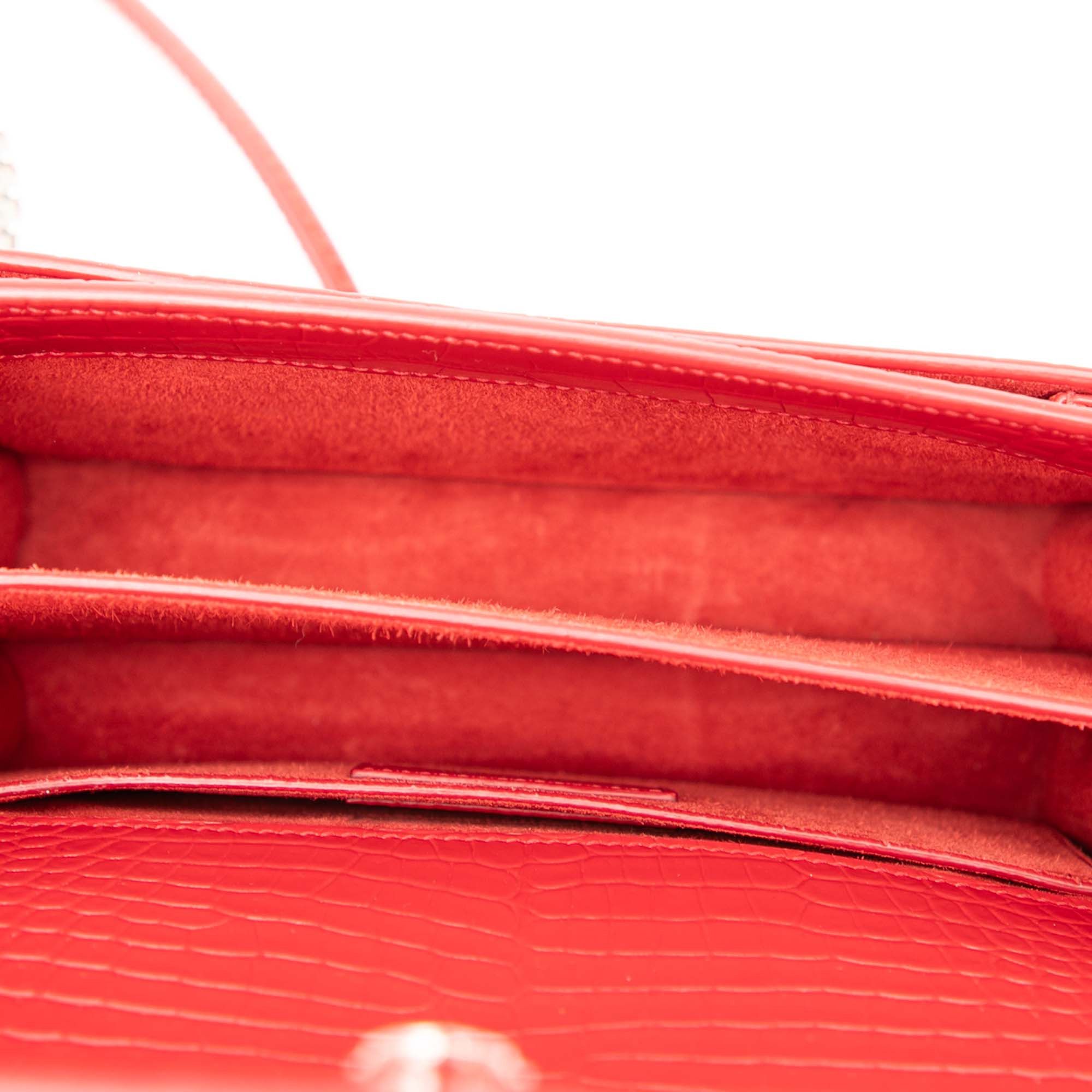 Saint Laurent Paris Medium Croc Embossed Leather Monogram Sunset Crossbody Size ONE SIZE - 4 Thumbnail