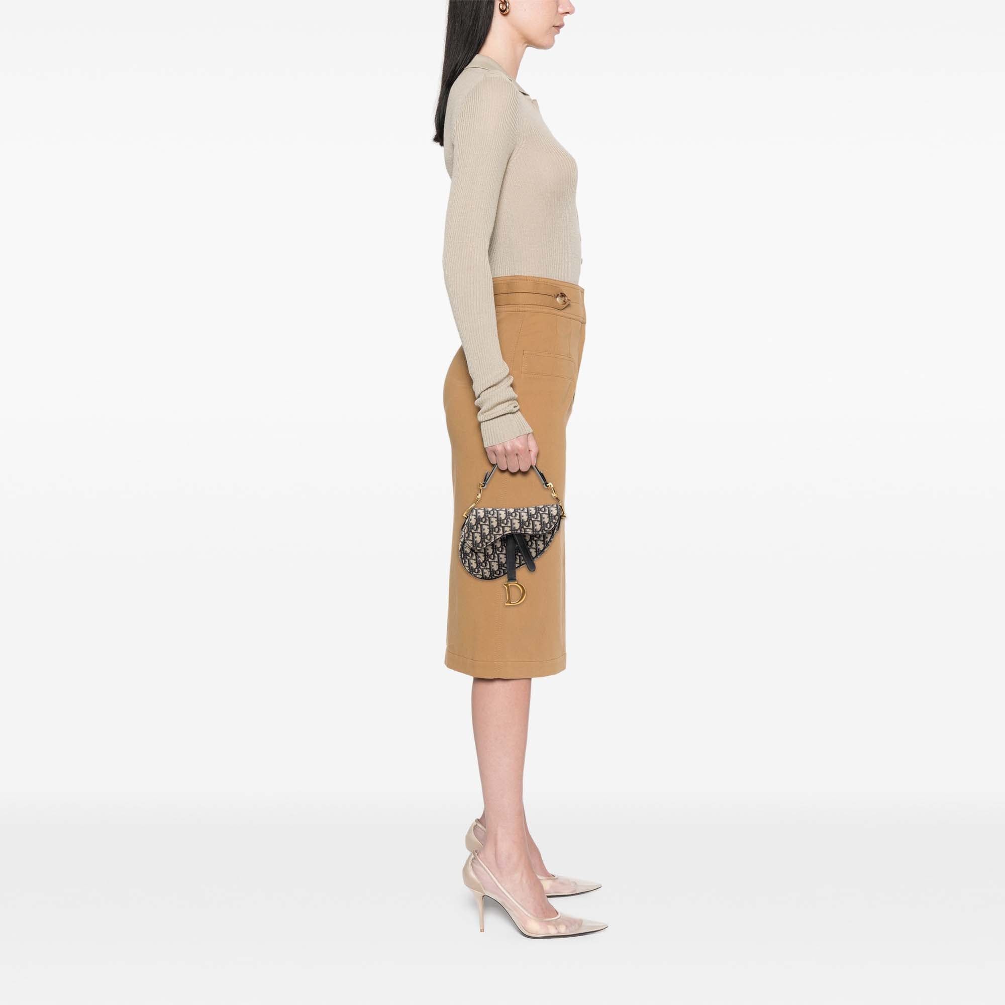 Dior Mini Oblique Canvas Saddle Bag Size ONE SIZE - 7 Thumbnail