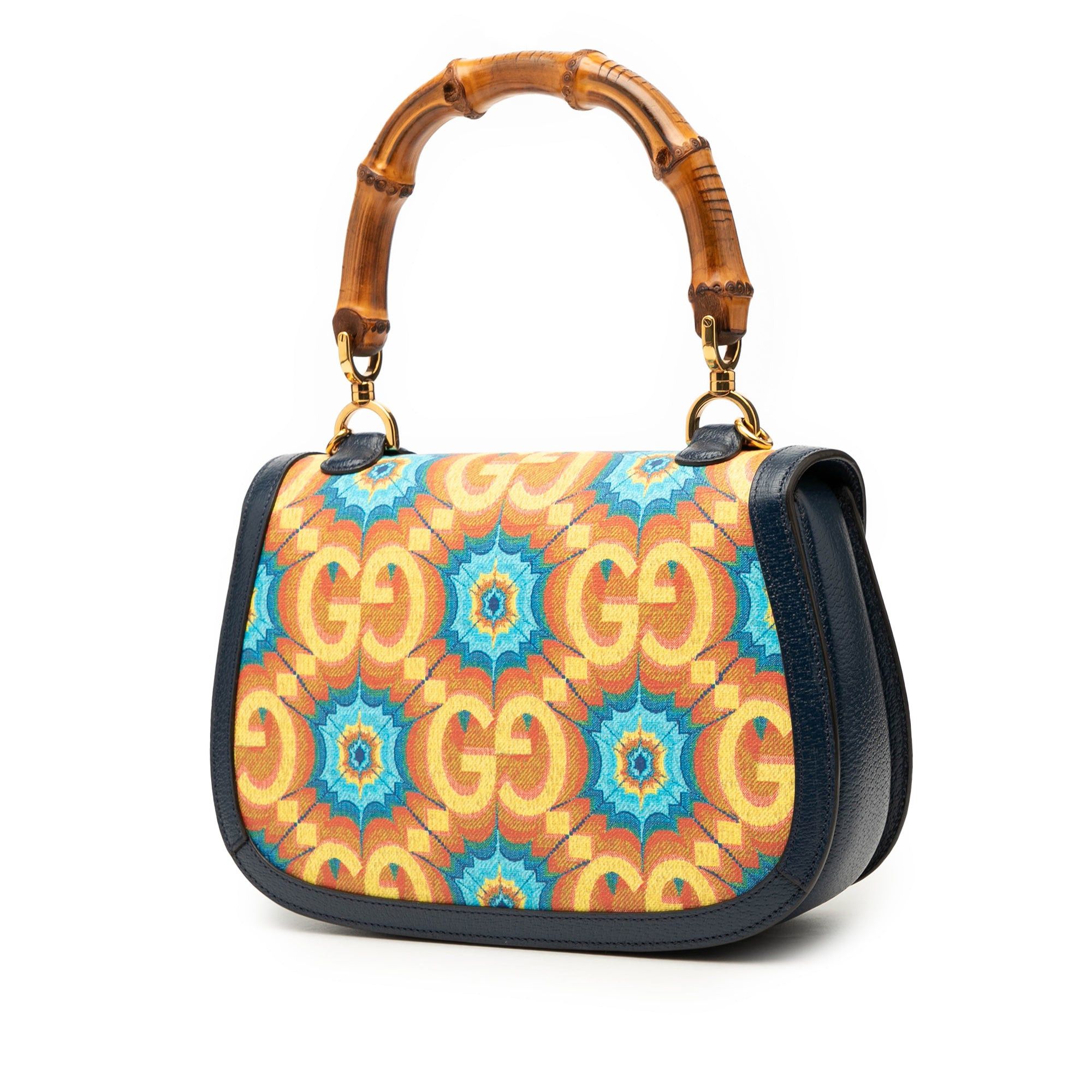 Gucci 100th Anniversary Medium GG Coated Canvas Kaleidoscope 1947 Bamboo Top Handle Bag Size ONE SIZE - 2 Thumbnail
