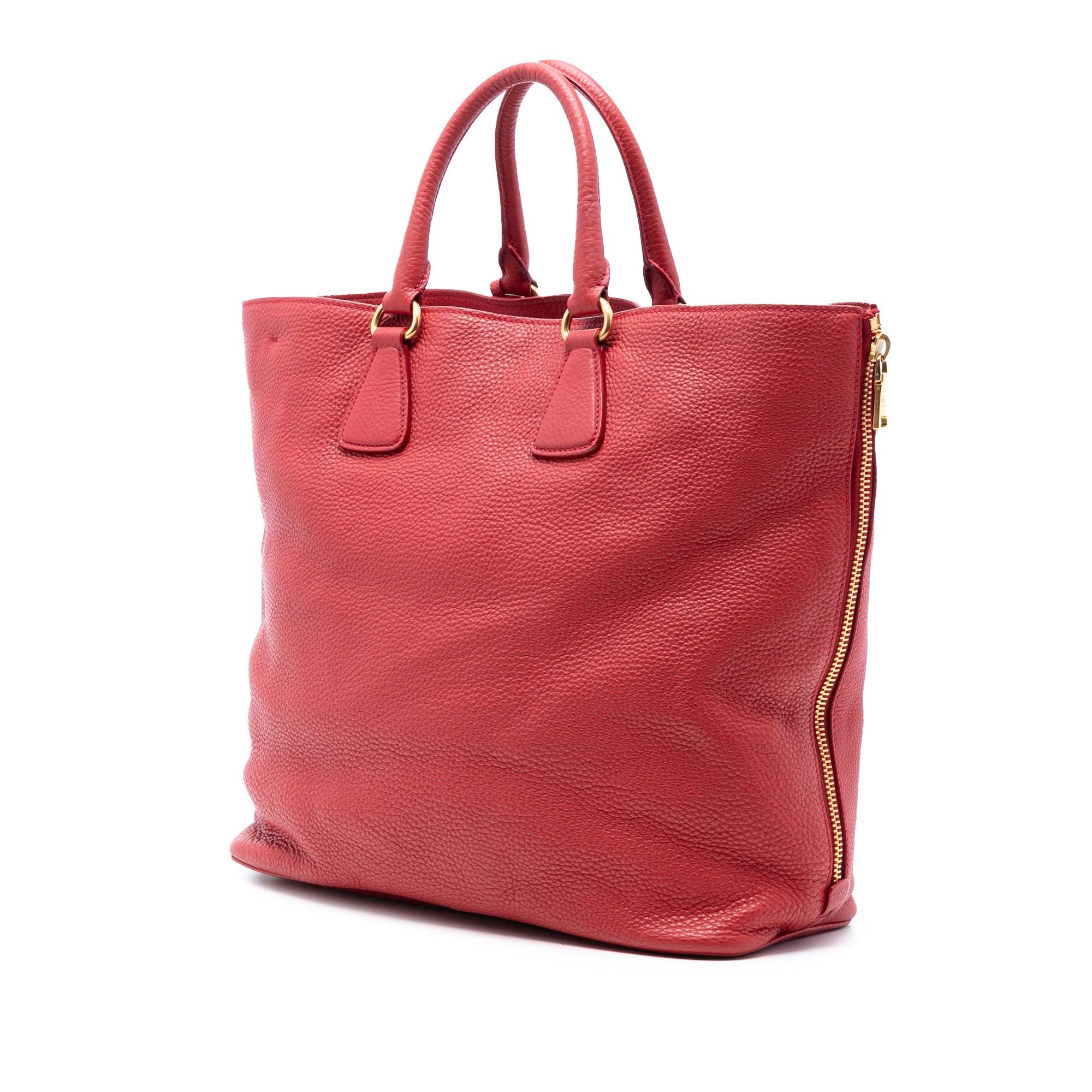 Prada Vitello Daino Side Zip Shopper Tote Size ONE SIZE - 2 Thumbnail