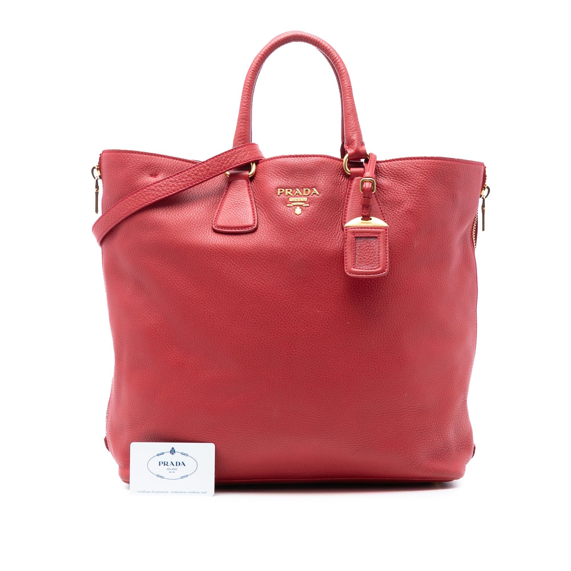 Prada Vitello Daino Side Zip Shopper Tote Size ONE SIZE - 7 Thumbnail